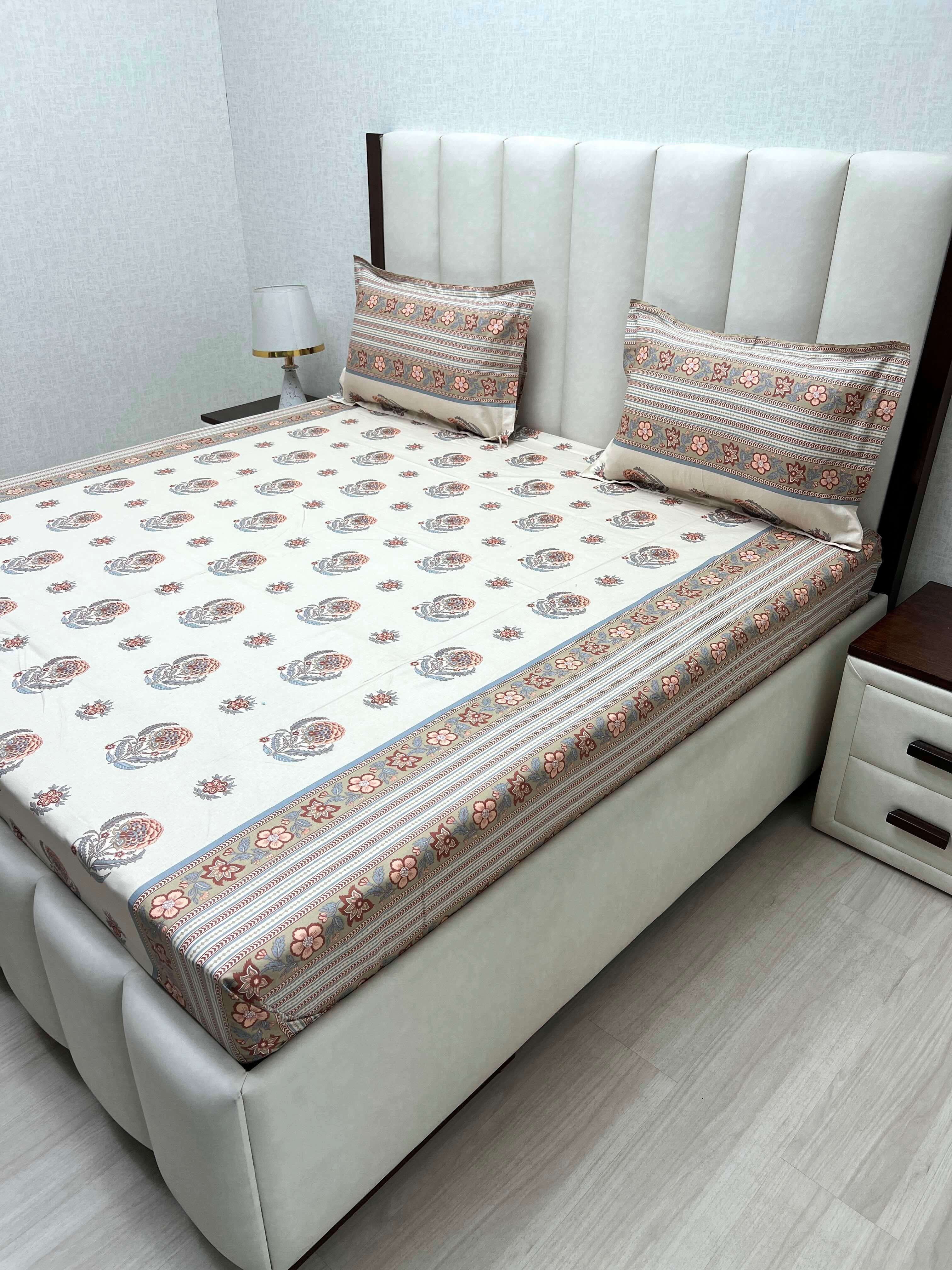 Pure Decor Pure Cotton Queen Size Double Bedsheet