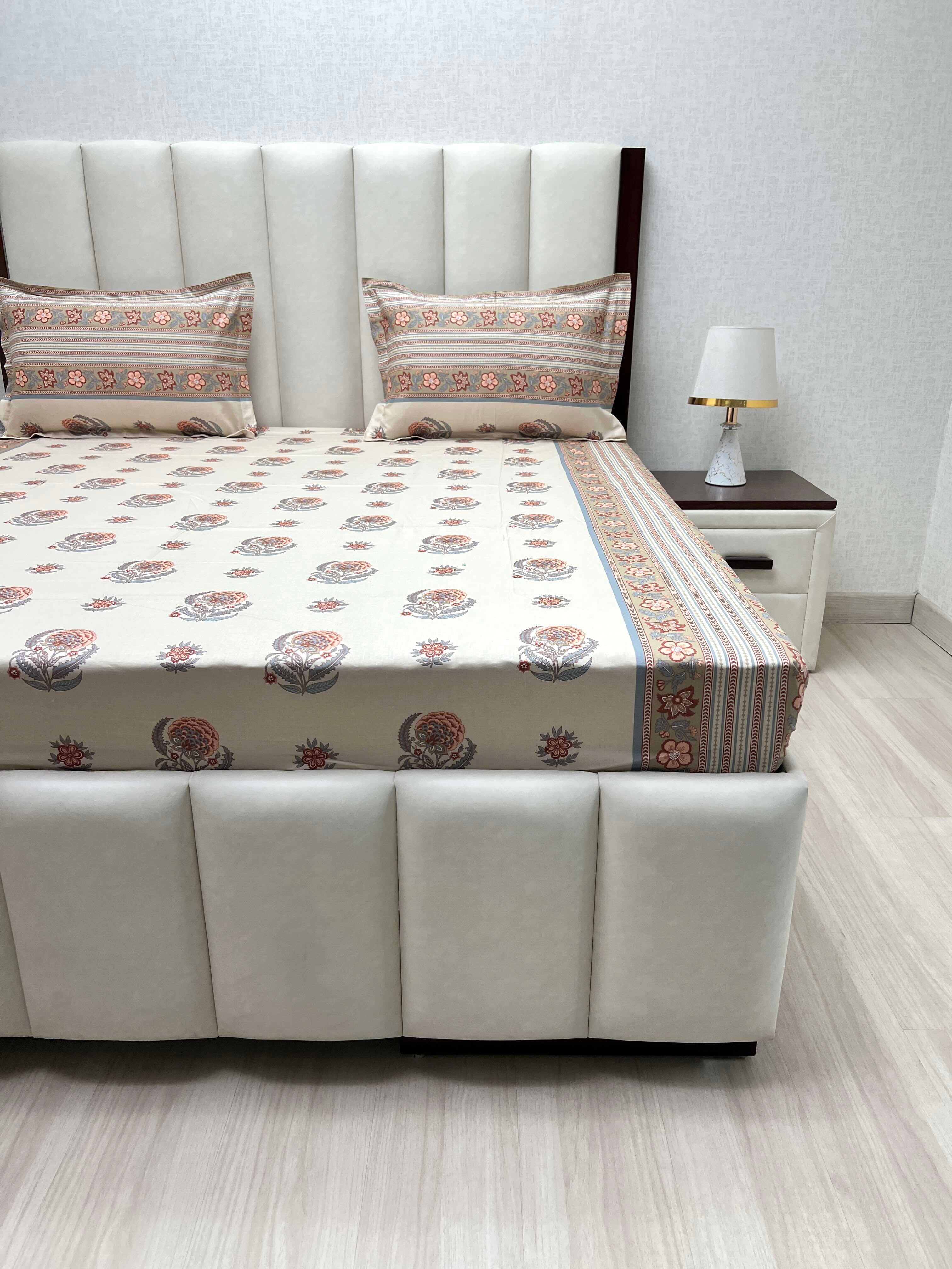 Pure Decor Pure Cotton Queen Size Double Bedsheet