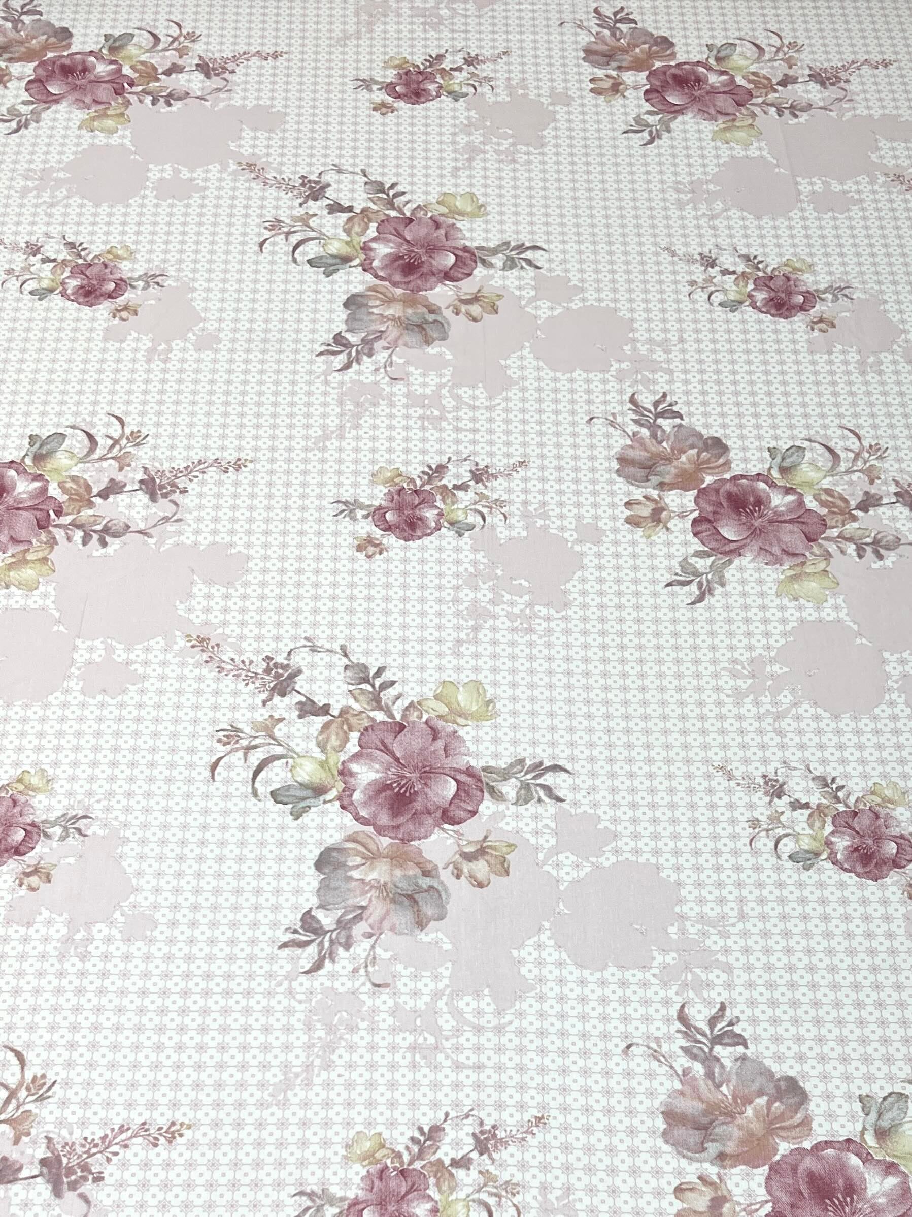 A-4508 - Pure Cotton 250 TC Queen Size Double Bedsheet (228X254) with Two Pillow Covers (43X68)