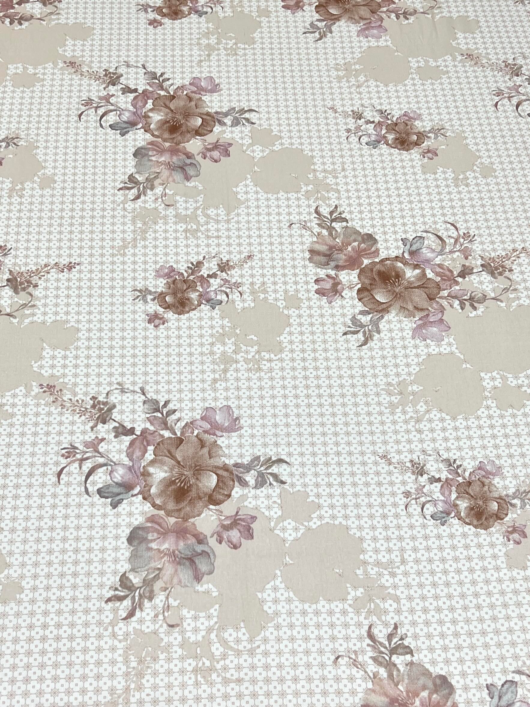 A-4512 - Pure Cotton 250 TC Queen Size Double Bedsheet (228X254) with Two Pillow Covers (43X68)