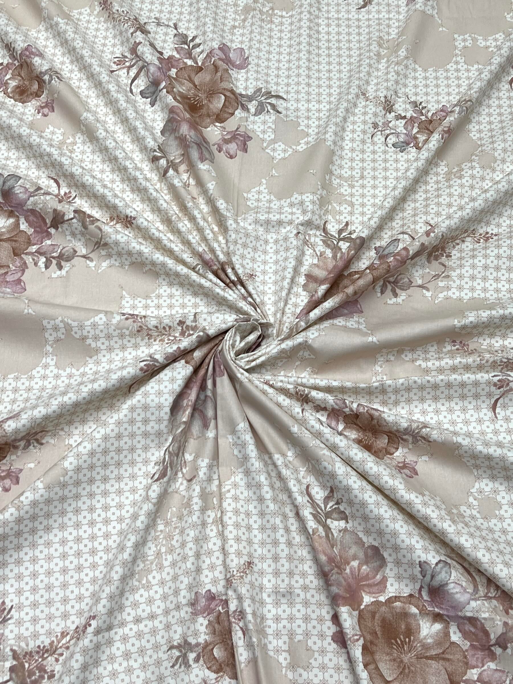 A-4512 - Pure Cotton 250 TC Queen Size Double Bedsheet (228X254) with Two Pillow Covers (43X68)