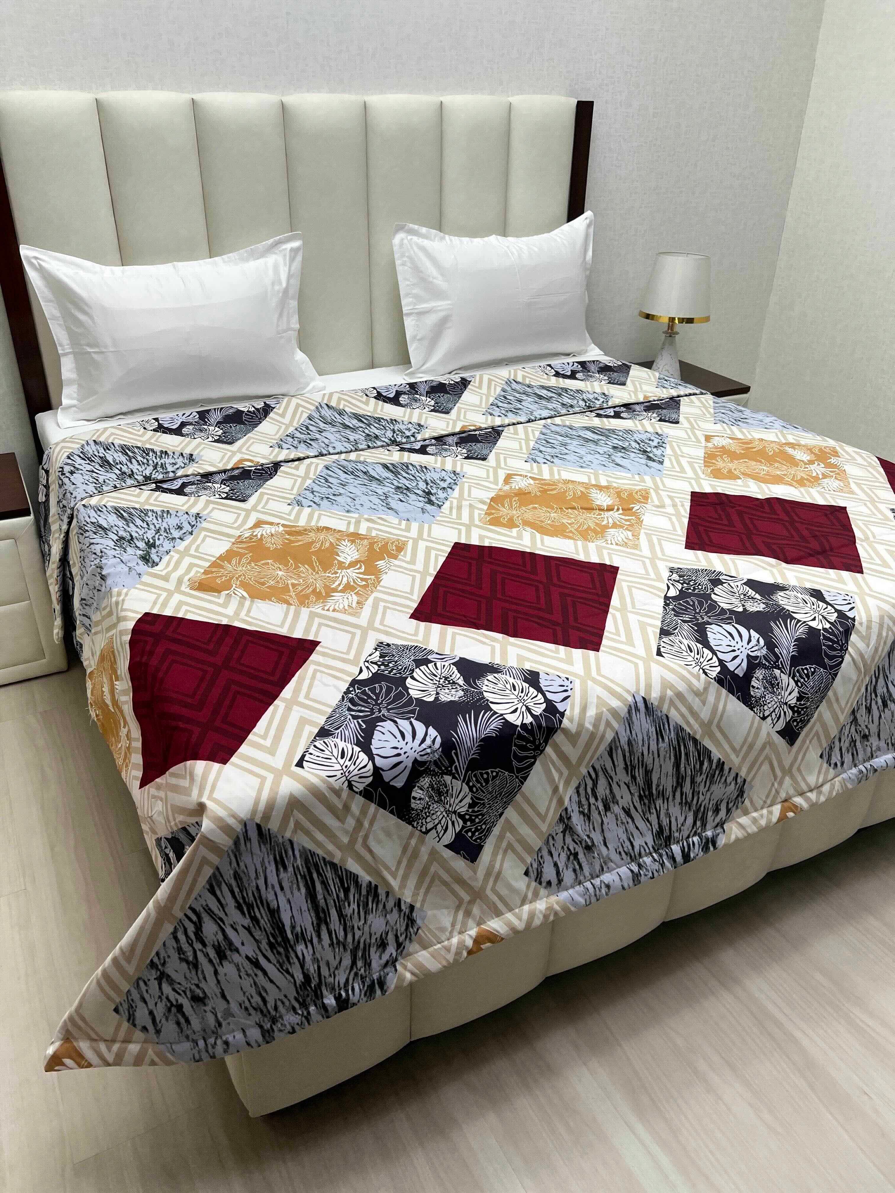 A-4531 - Microfiber 150 GSM King Size Reversible Double Bed Comforter with Filling of Polyfill (221X246)