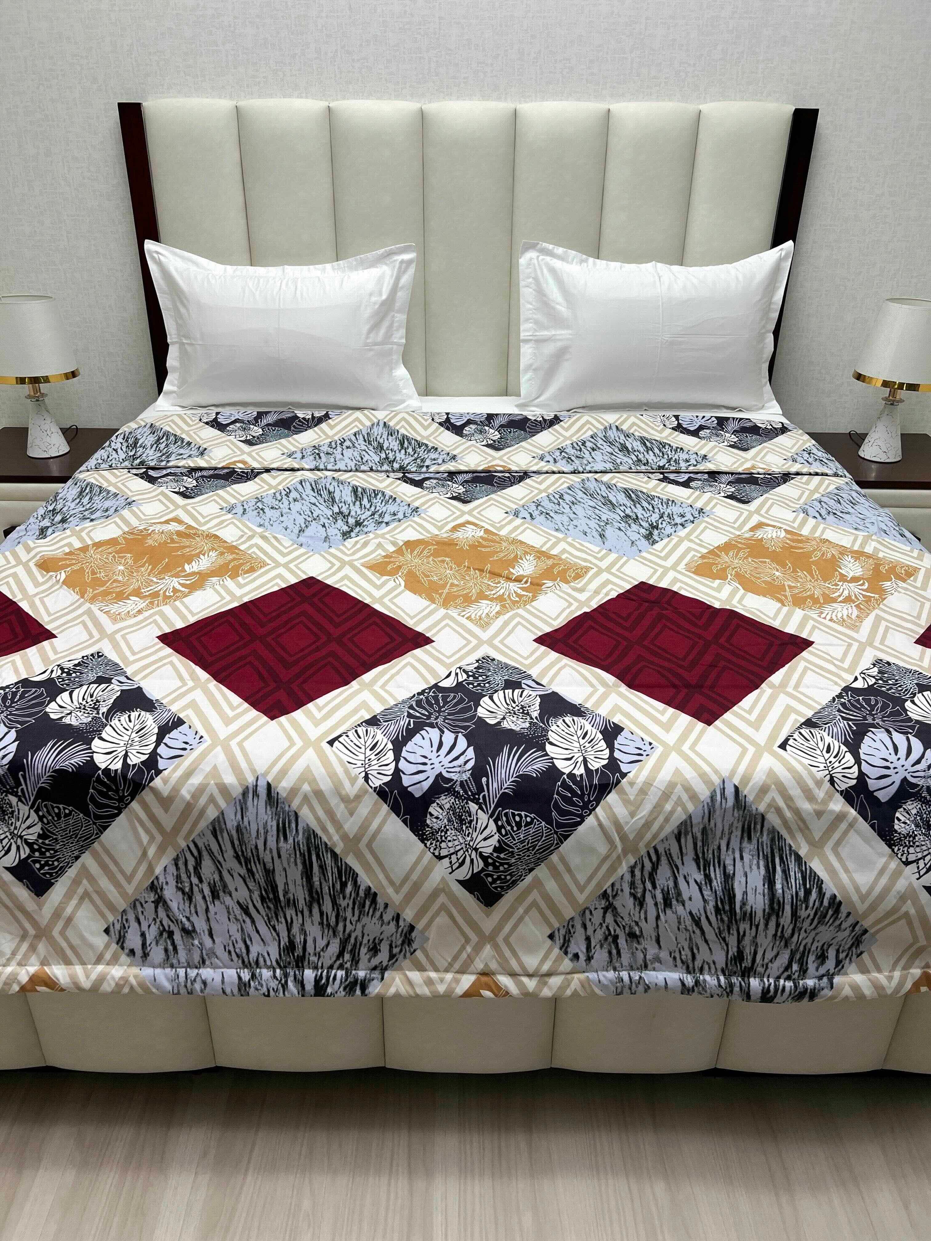 A-4531 - Microfiber 150 GSM King Size Reversible Double Bed Comforter with Filling of Polyfill (221X246)