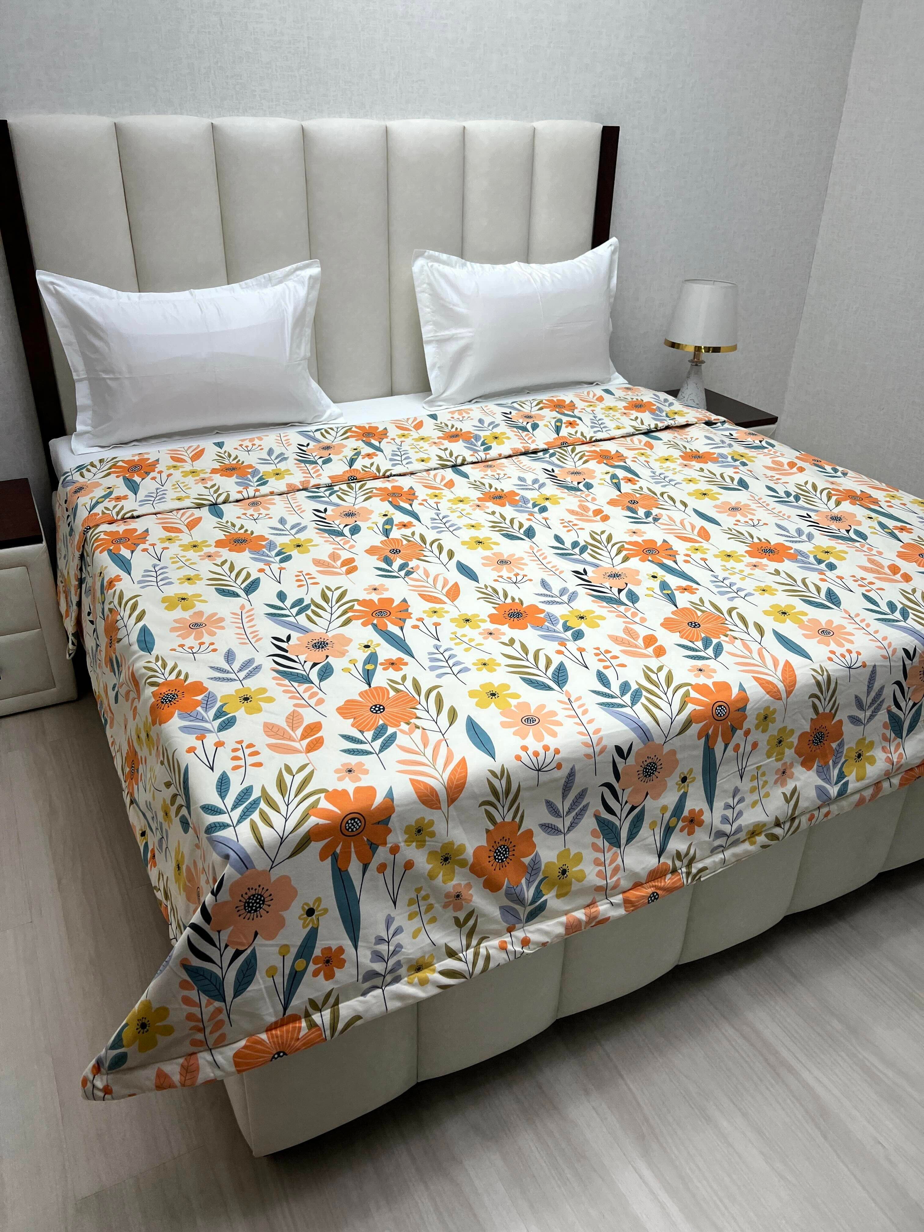A-4532 - Microfiber 150 GSM King Size Reversible Double Bed Comforter with Filling of Polyfill (221X246)