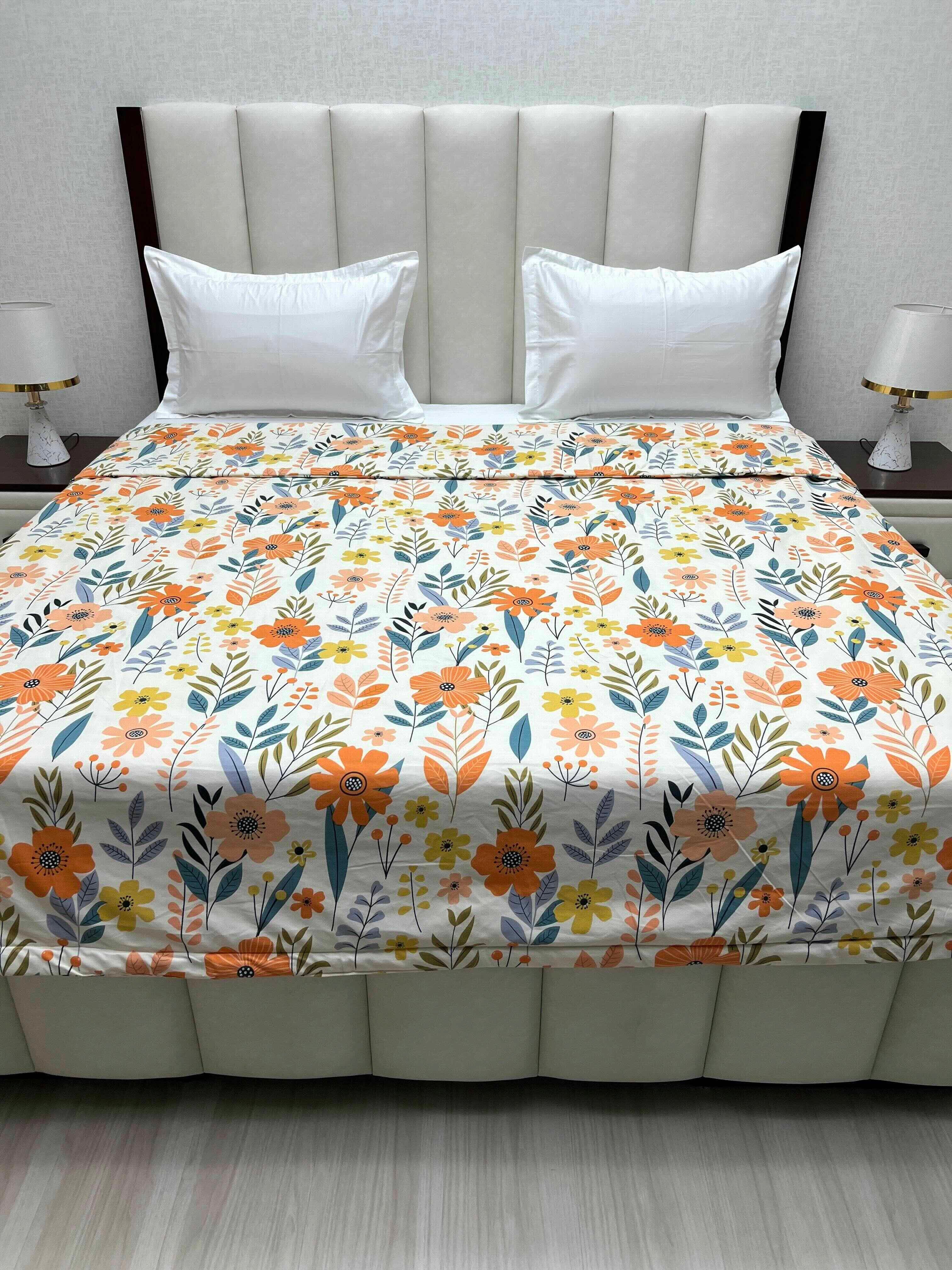 A-4532 - Microfiber 150 GSM King Size Reversible Double Bed Comforter with Filling of Polyfill (221X246)