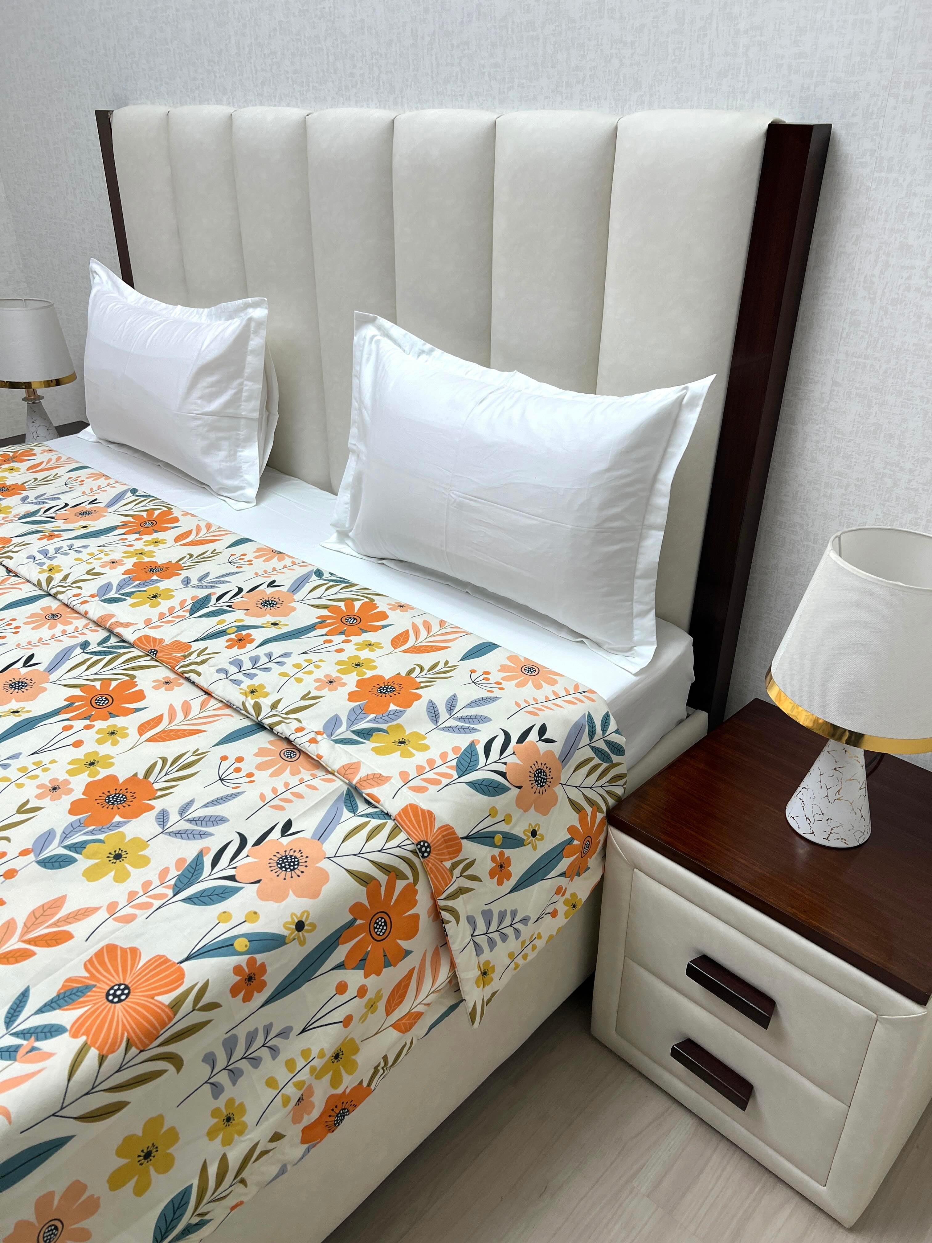 A-4532 - Microfiber 150 GSM King Size Reversible Double Bed Comforter with Filling of Polyfill (221X246)