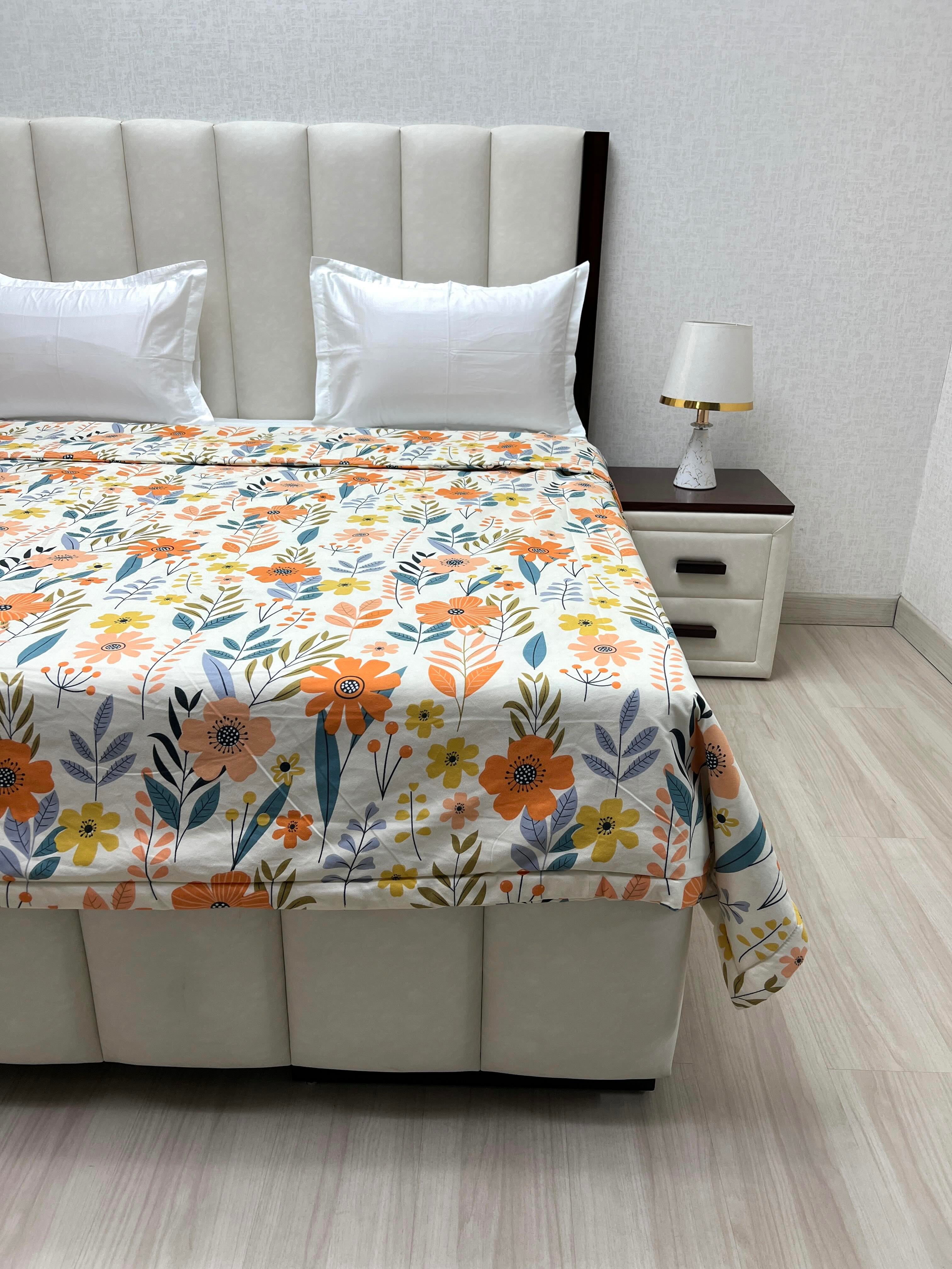A-4532 - Microfiber 150 GSM King Size Reversible Double Bed Comforter with Filling of Polyfill (221X246)