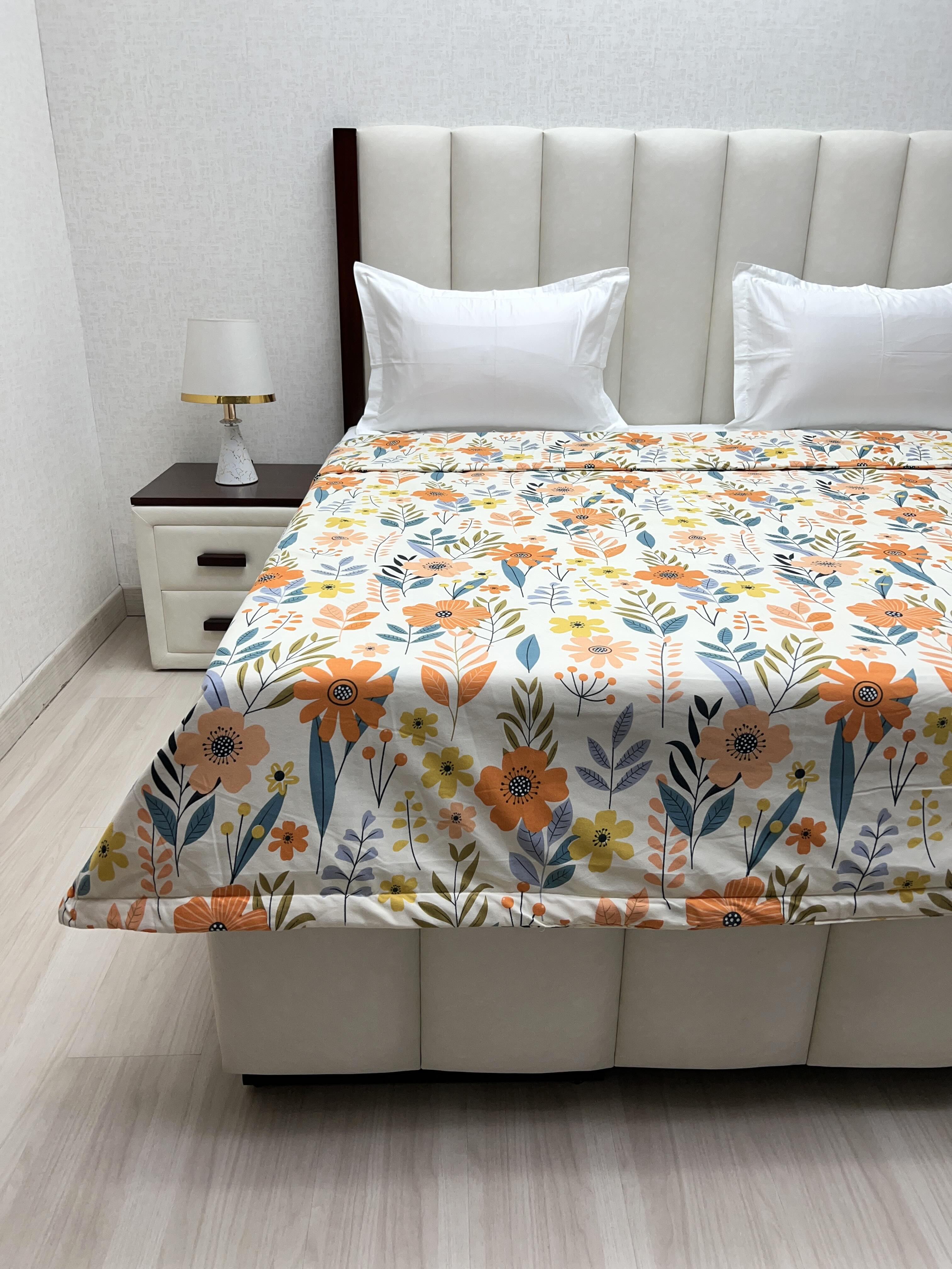 A-4532 - Microfiber 150 GSM King Size Reversible Double Bed Comforter with Filling of Polyfill (221X246)
