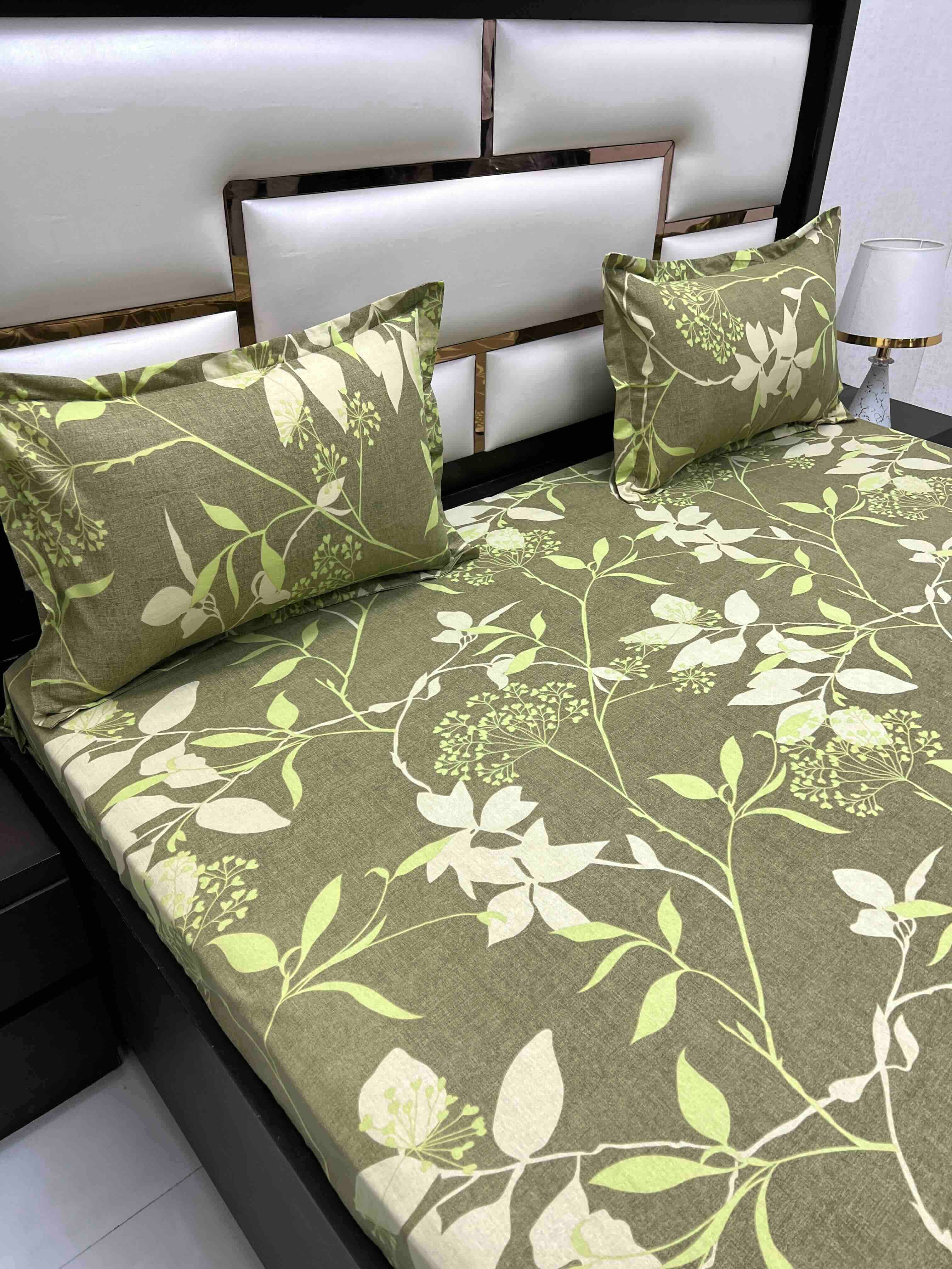 A-4536 Pure Cotton 180 TC King Size Double Bedsheet (274X274) with Two Pillow Covers (50X76)