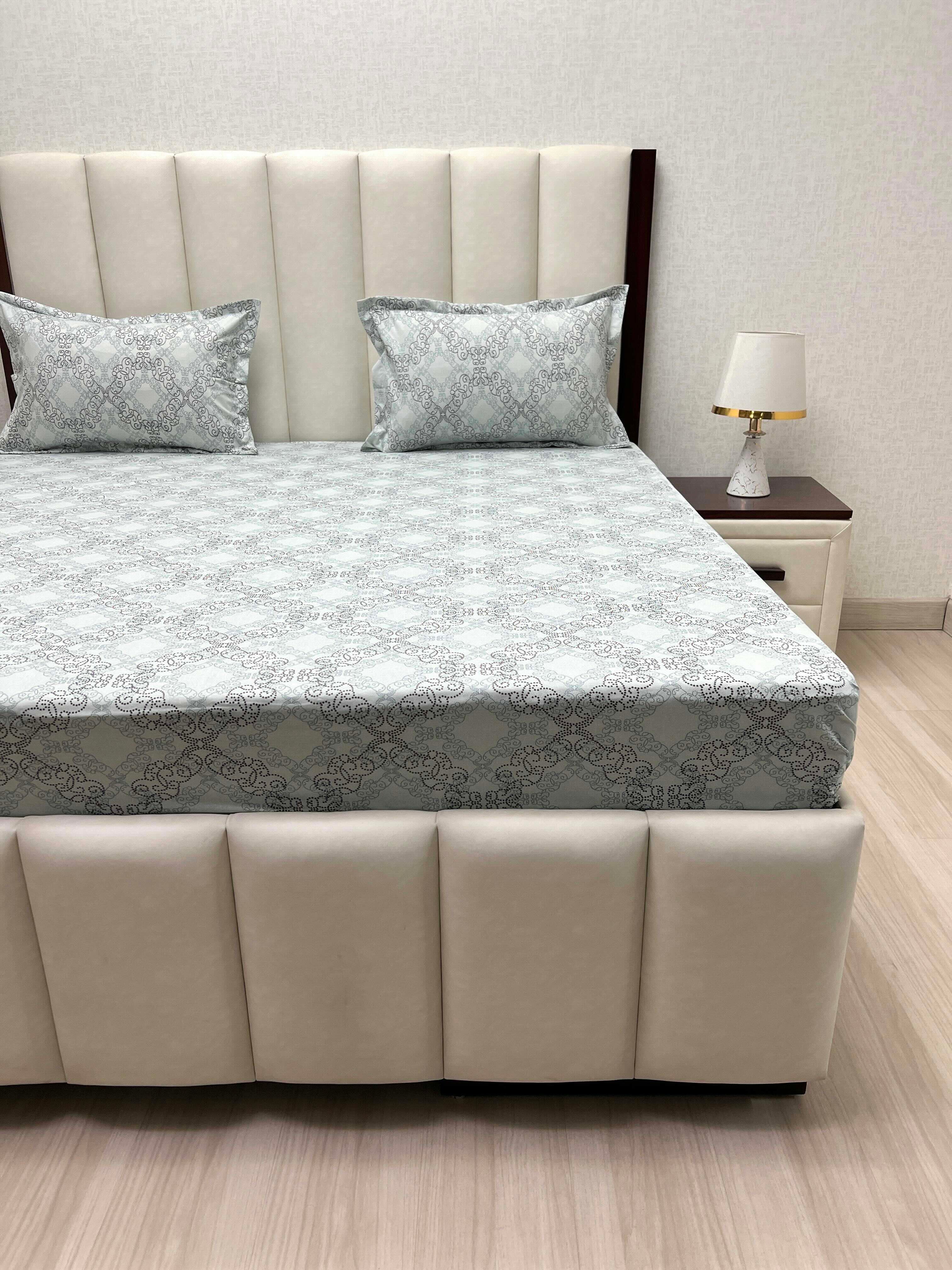 A-4538 Pure Cotton 180 TC King Size Double Bedsheet (274X274) with Two Pillow Covers (50X76)