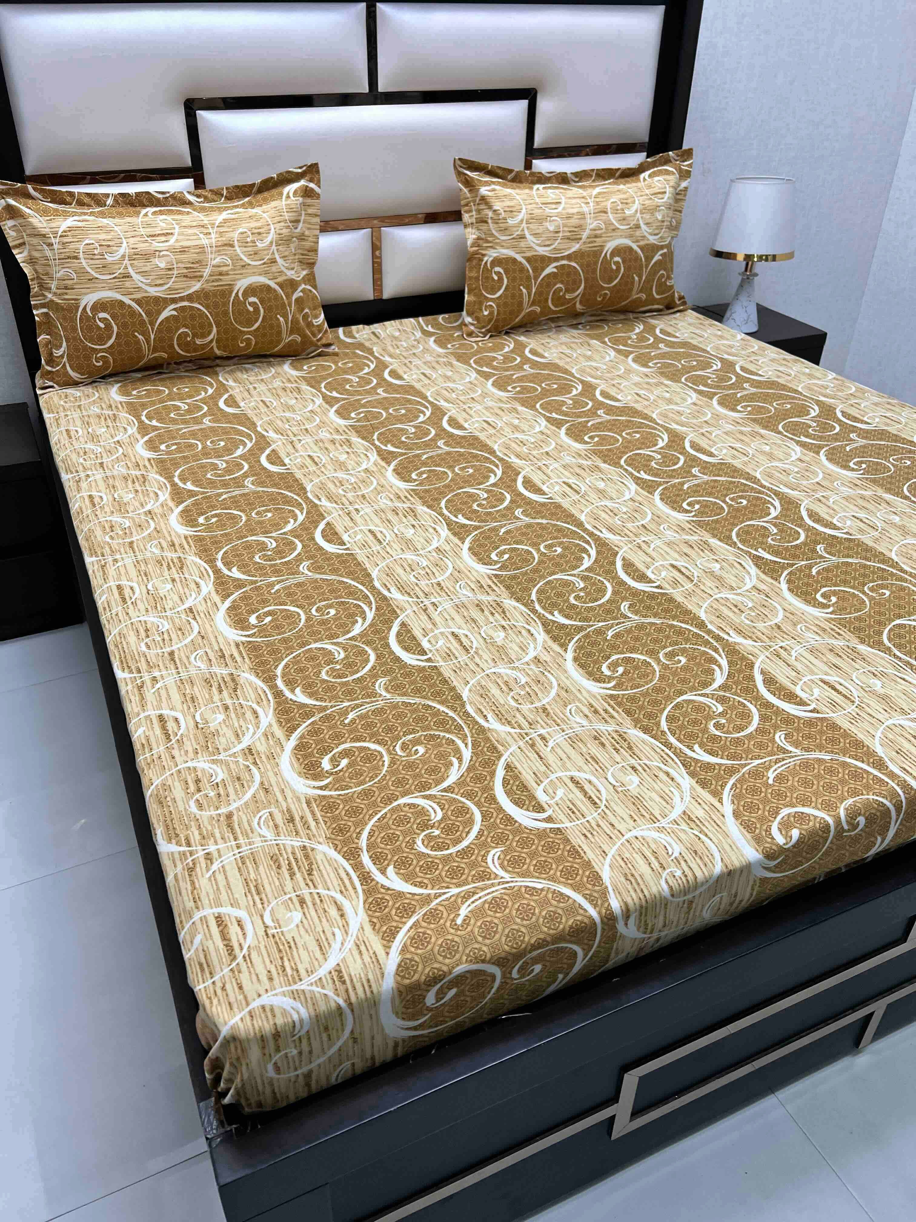 A-4540 Pure Cotton 180 TC King Size Double Bedsheet (274X274) with Two Pillow Covers (50X76)