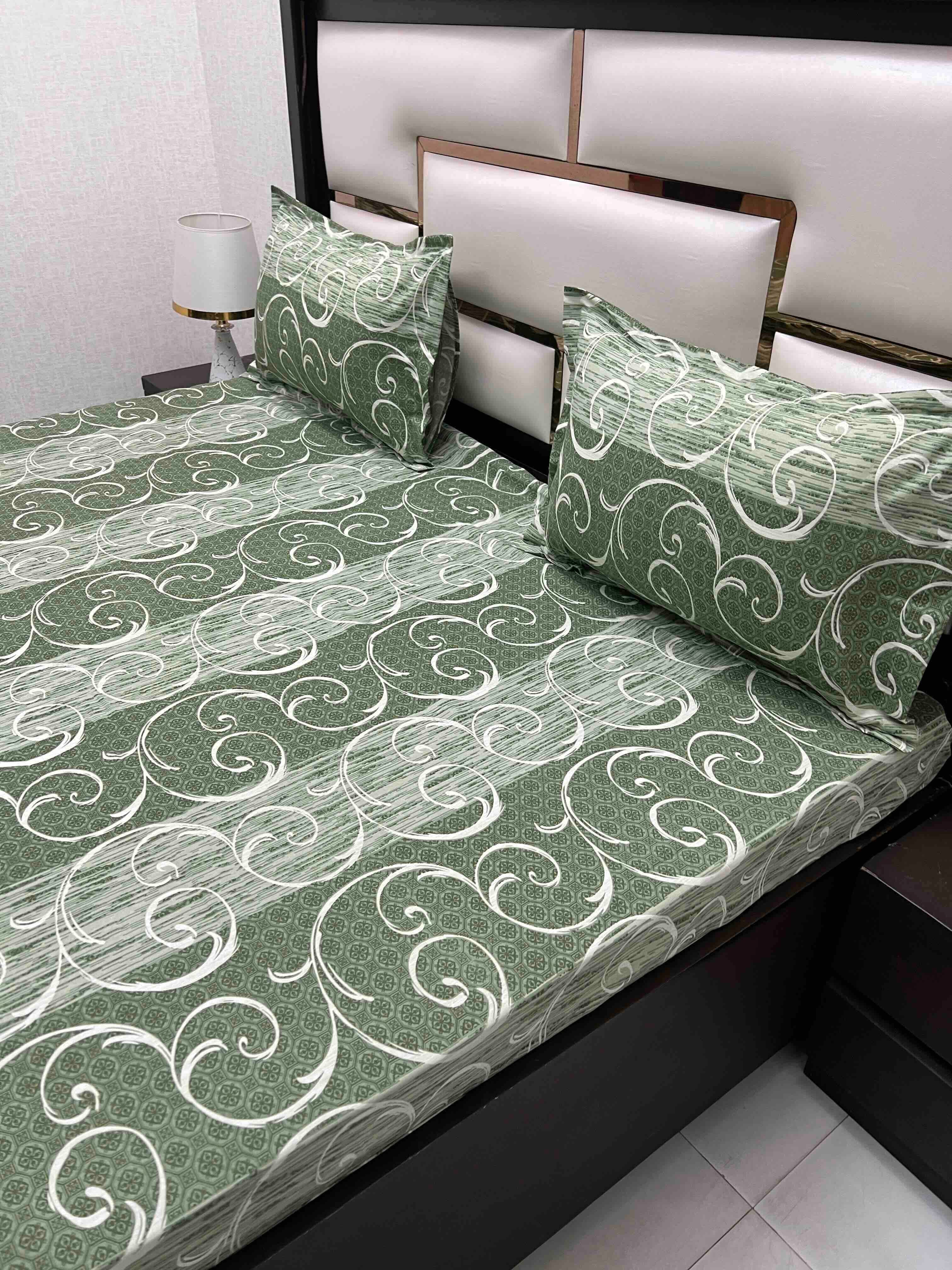 A-4543 Pure Cotton 180 TC King Size Double Bedsheet (274X274) with Two Pillow Covers (50X76)