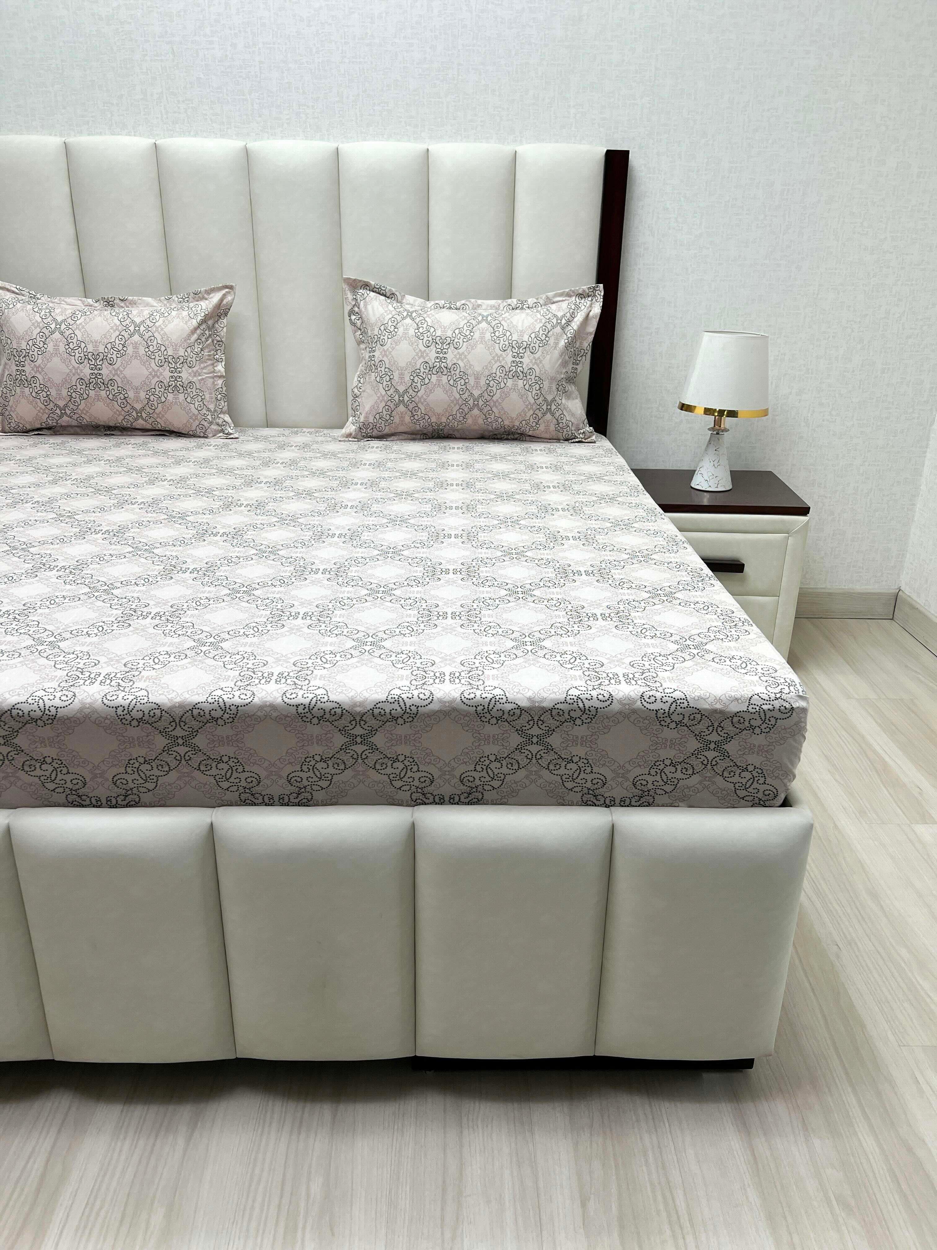 A-4544 Pure Cotton 180 TC King Size Double Bedsheet (274X274) with Two Pillow Covers (50X76)
