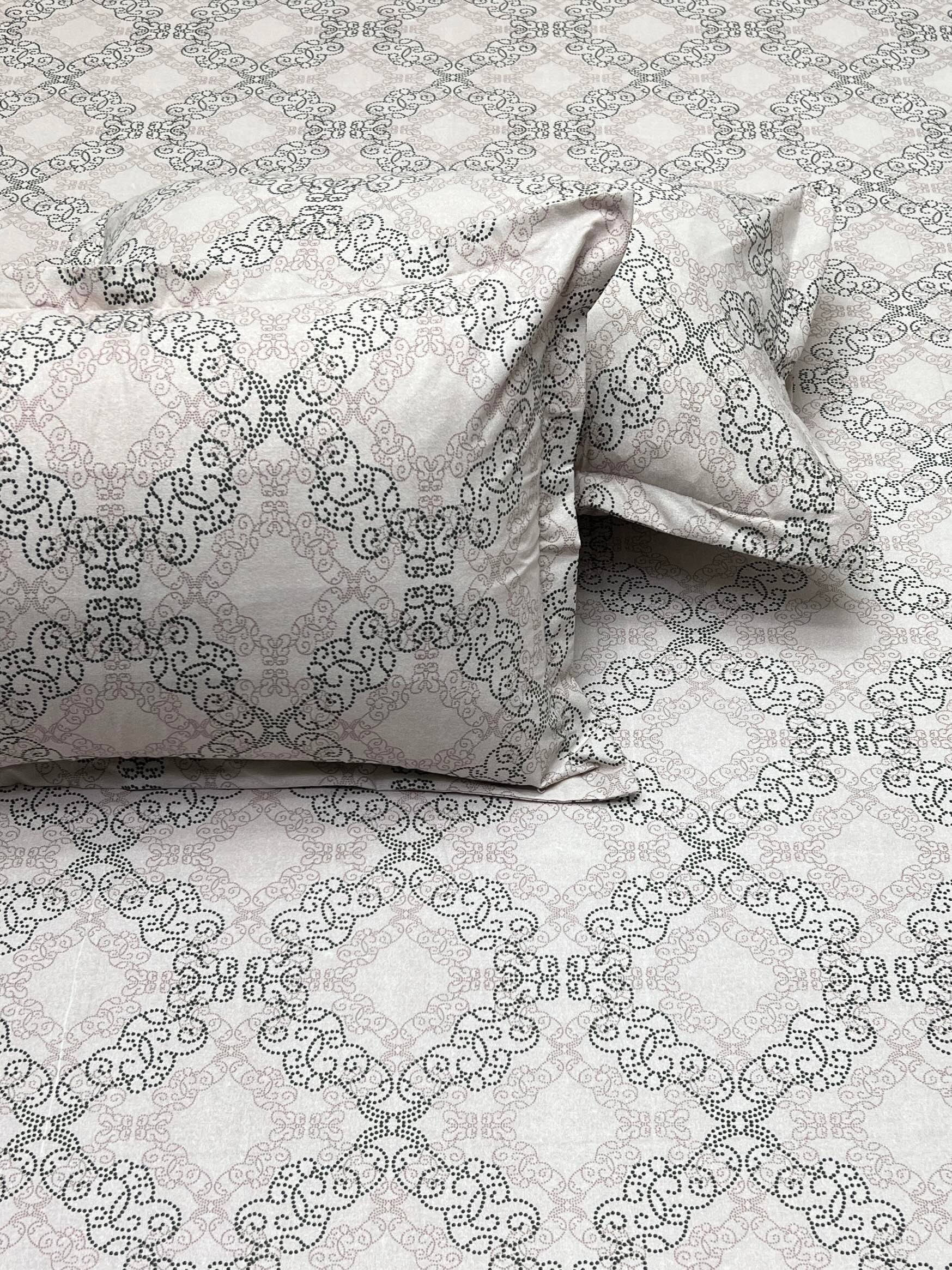 A-4544 Pure Cotton 180 TC King Size Double Bedsheet (274X274) with Two Pillow Covers (50X76)