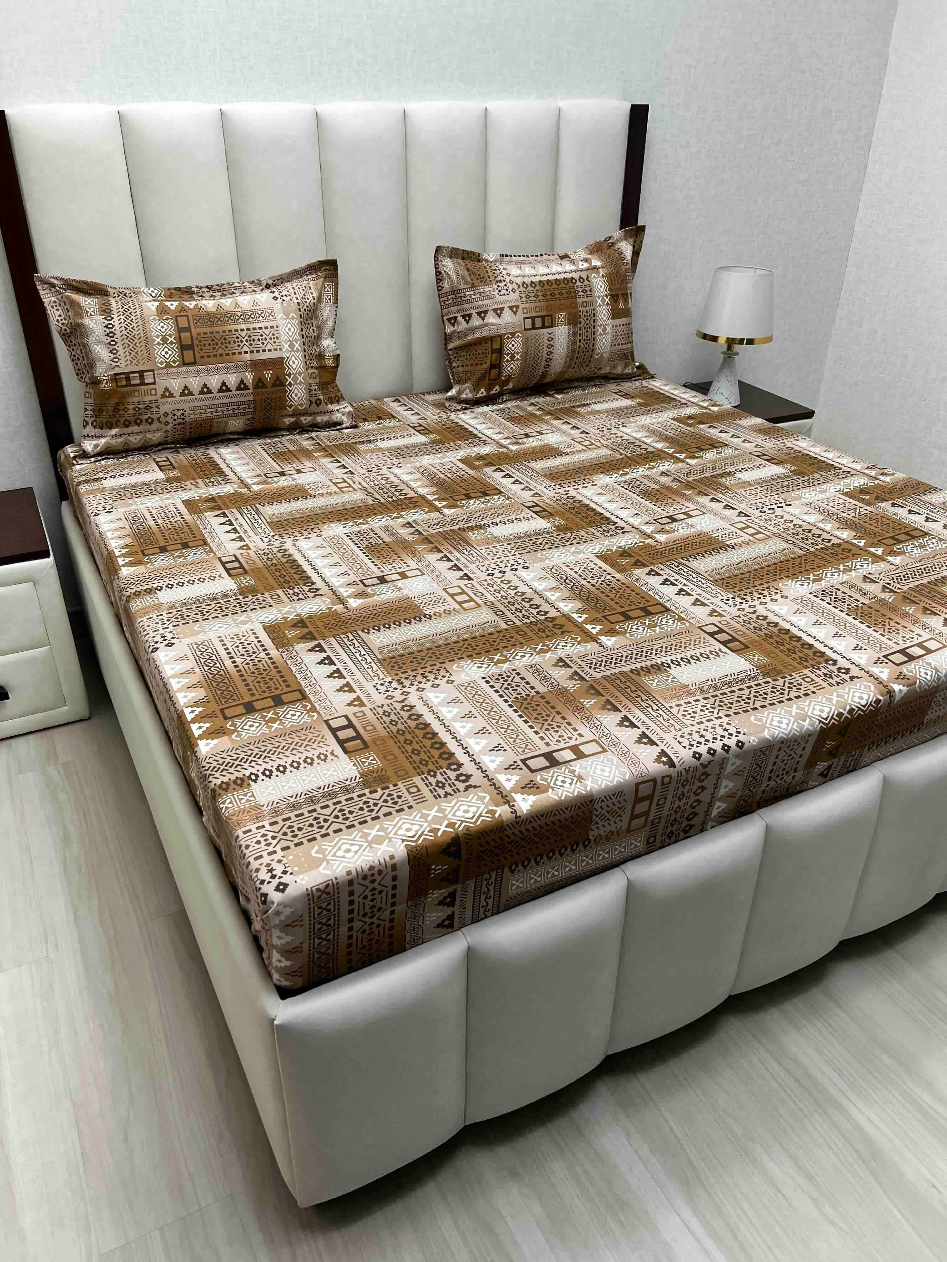 A-4546 Pure Cotton 180 TC King Size Double Bedsheet (274X274) with Two Pillow Covers (50X76)