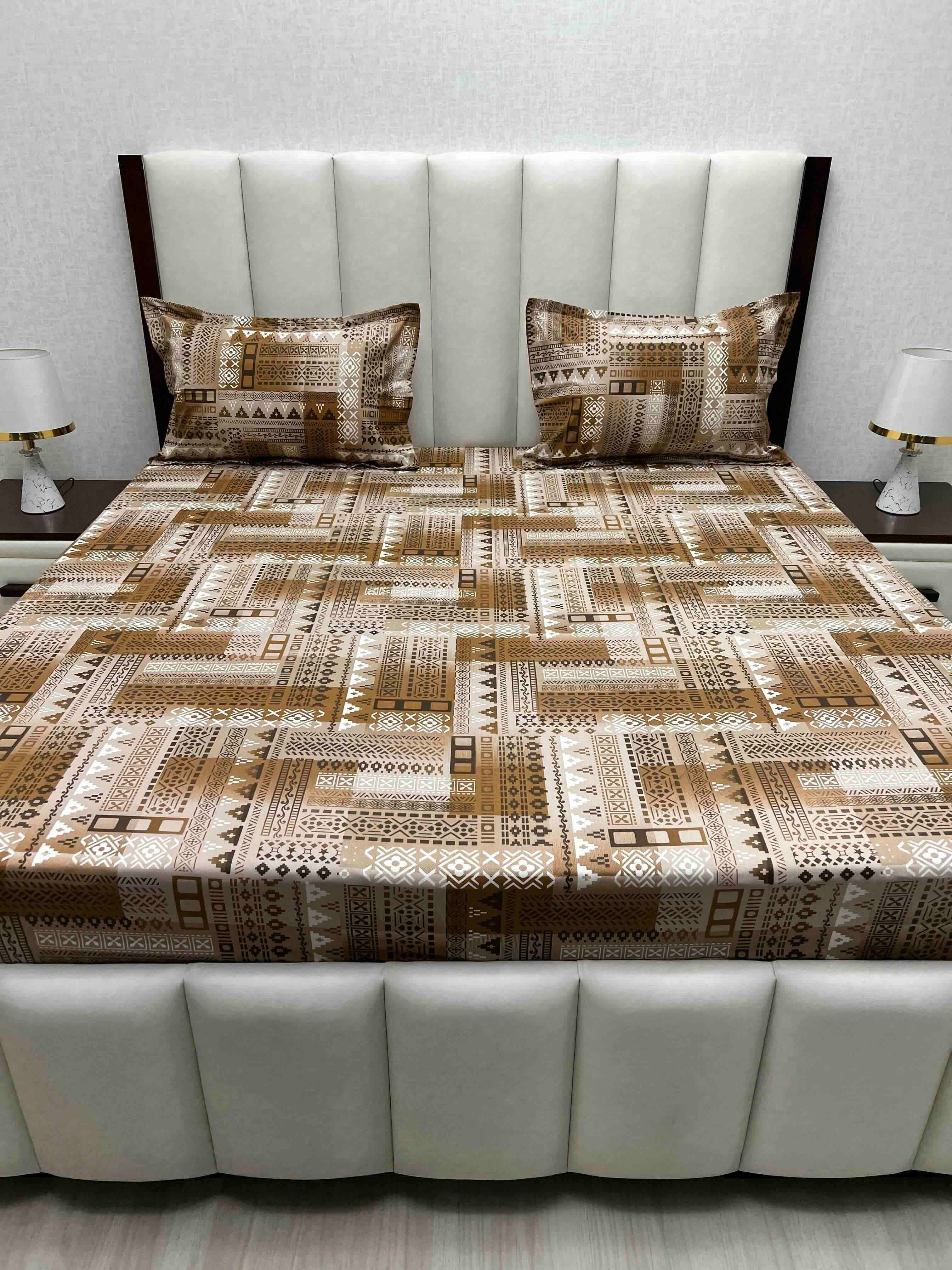 A-4546 Pure Cotton 180 TC King Size Double Bedsheet (274X274) with Two Pillow Covers (50X76)
