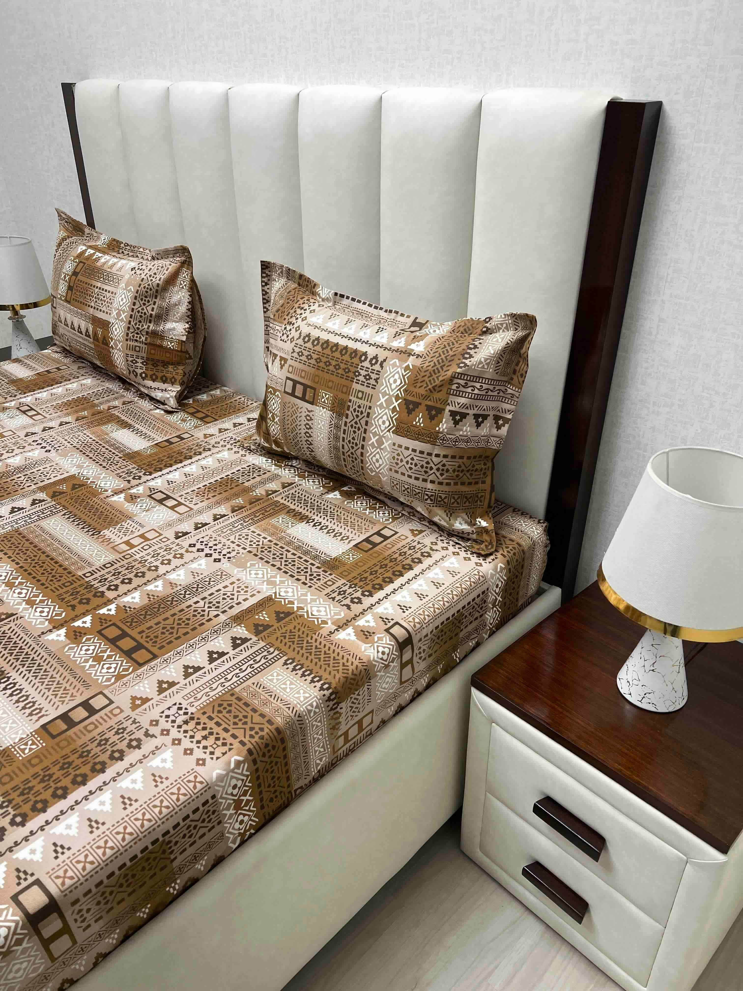 A-4546 Pure Cotton 180 TC King Size Double Bedsheet (274X274) with Two Pillow Covers (50X76)