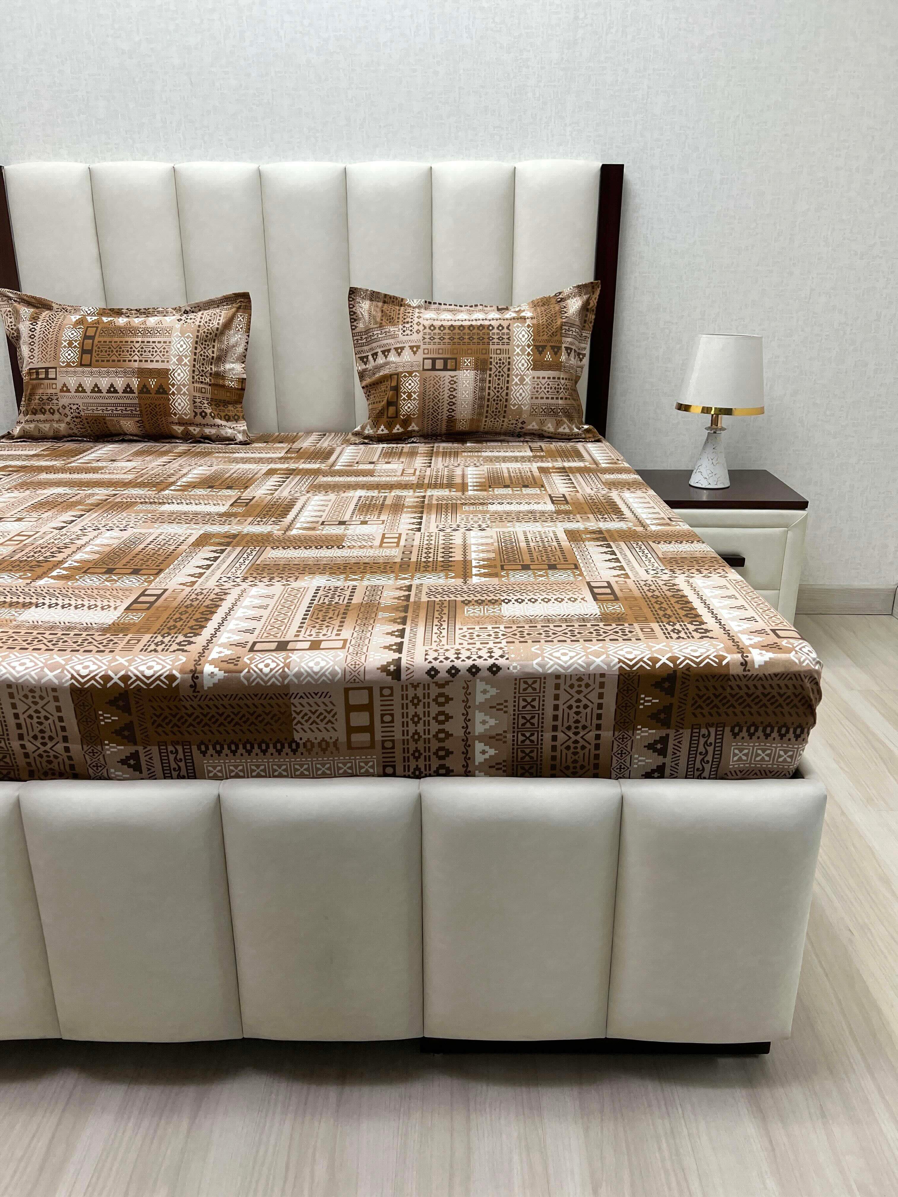 A-4546 Pure Cotton 180 TC King Size Double Bedsheet (274X274) with Two Pillow Covers (50X76)