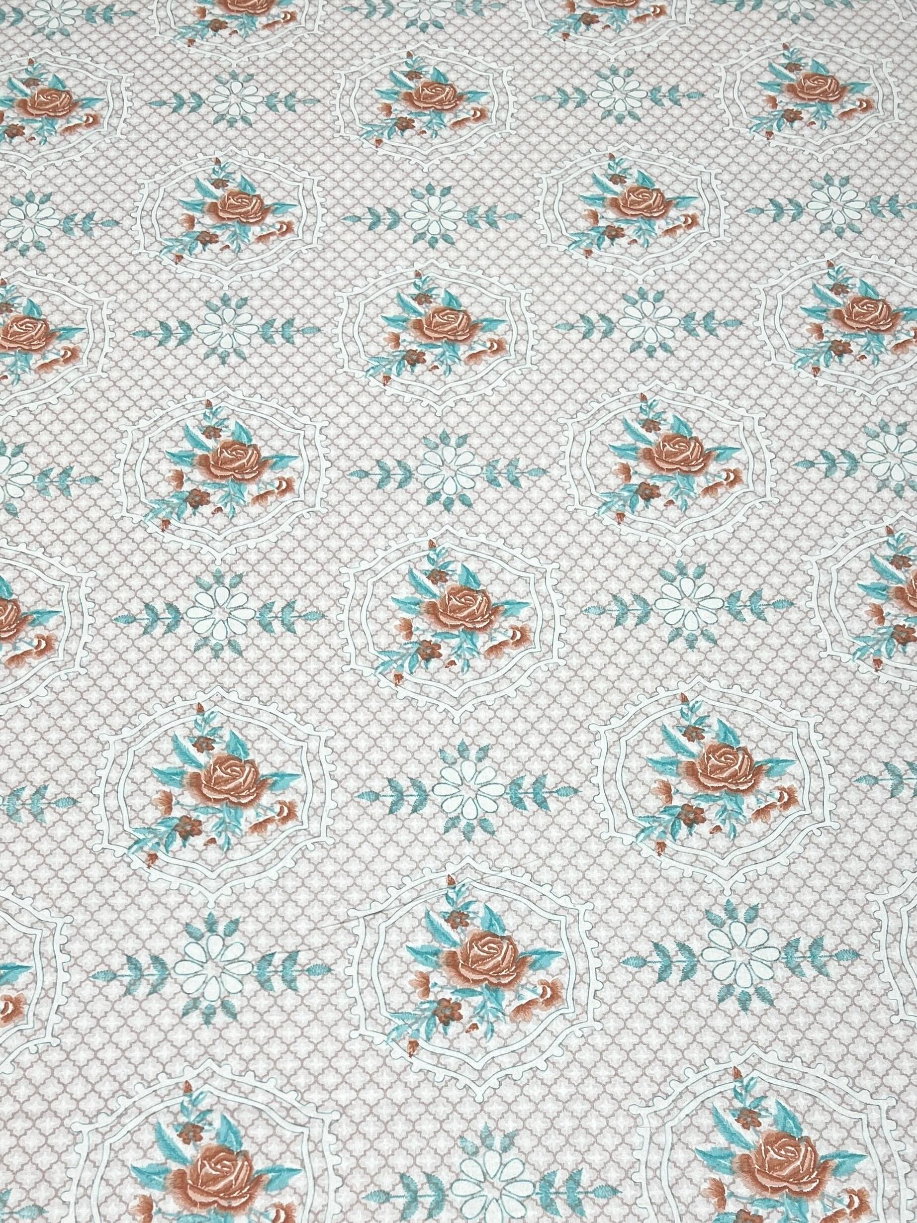 A-4547 Pure Cotton 180 TC King Size Double Bedsheet (274X274) with Two Pillow Covers (50X76)