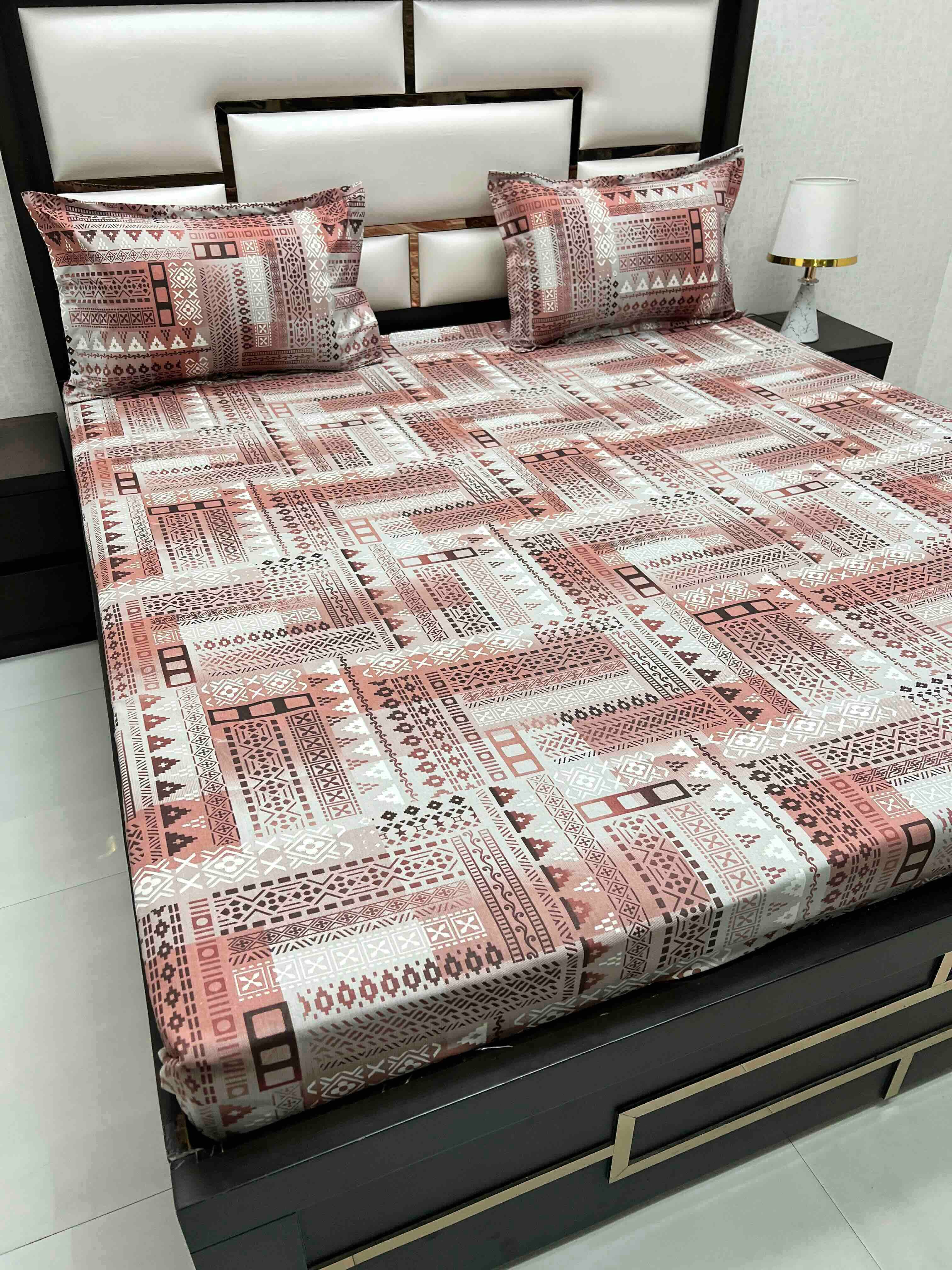 A-4548 Pure Cotton 180 TC King Size Double Bedsheet (274X274) with Two Pillow Covers (50X76)