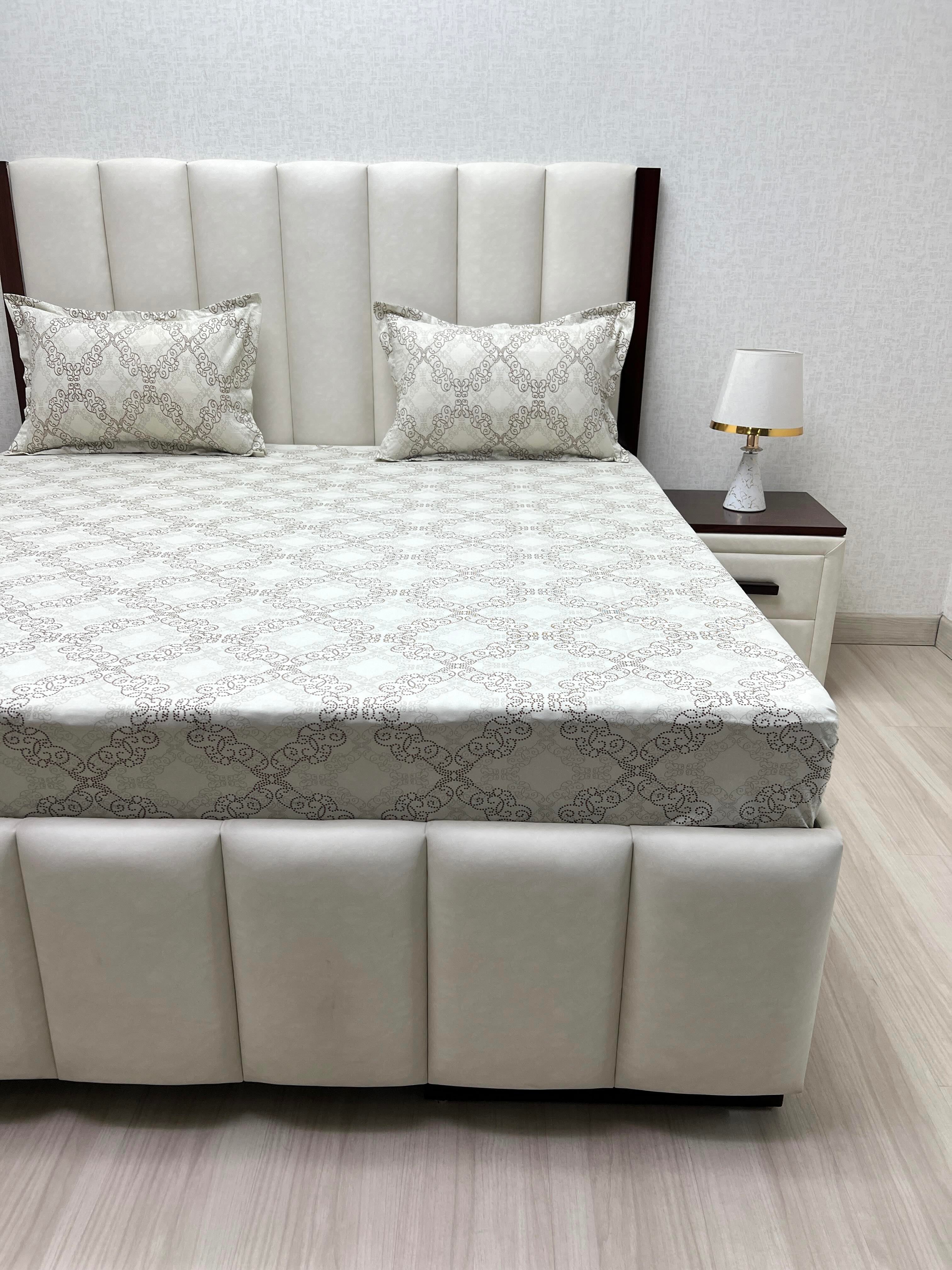 A-4552 Pure Cotton 180 TC King Size Double Bedsheet (274X274) with Two Pillow Covers (50X76)