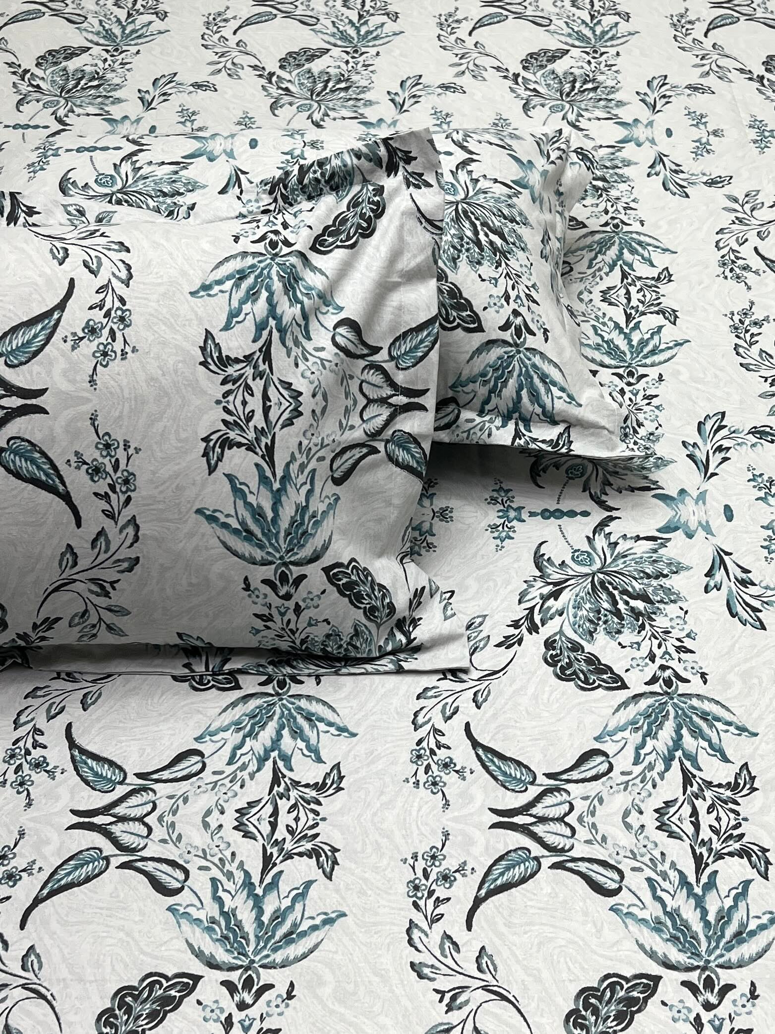 A-4556 Pure Cotton 180 TC King Size Double Bedsheet (274X274) with Two Pillow Covers (50X76)