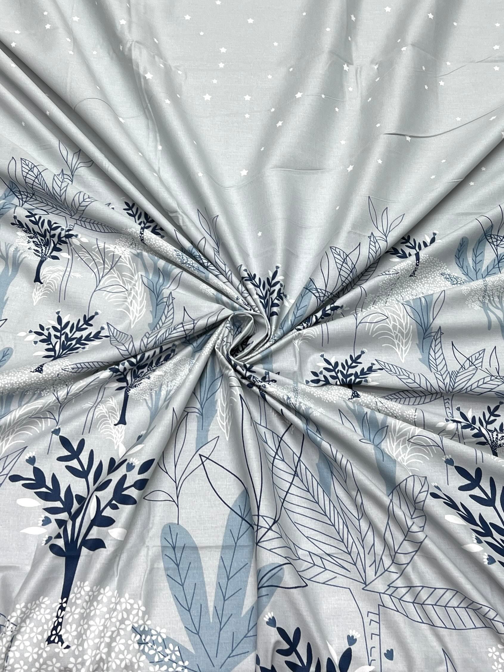 A-4589 - Pure Cotton 210 TC King Size Double Bedsheet (274X274) with Two Pillow Covers (50X76)