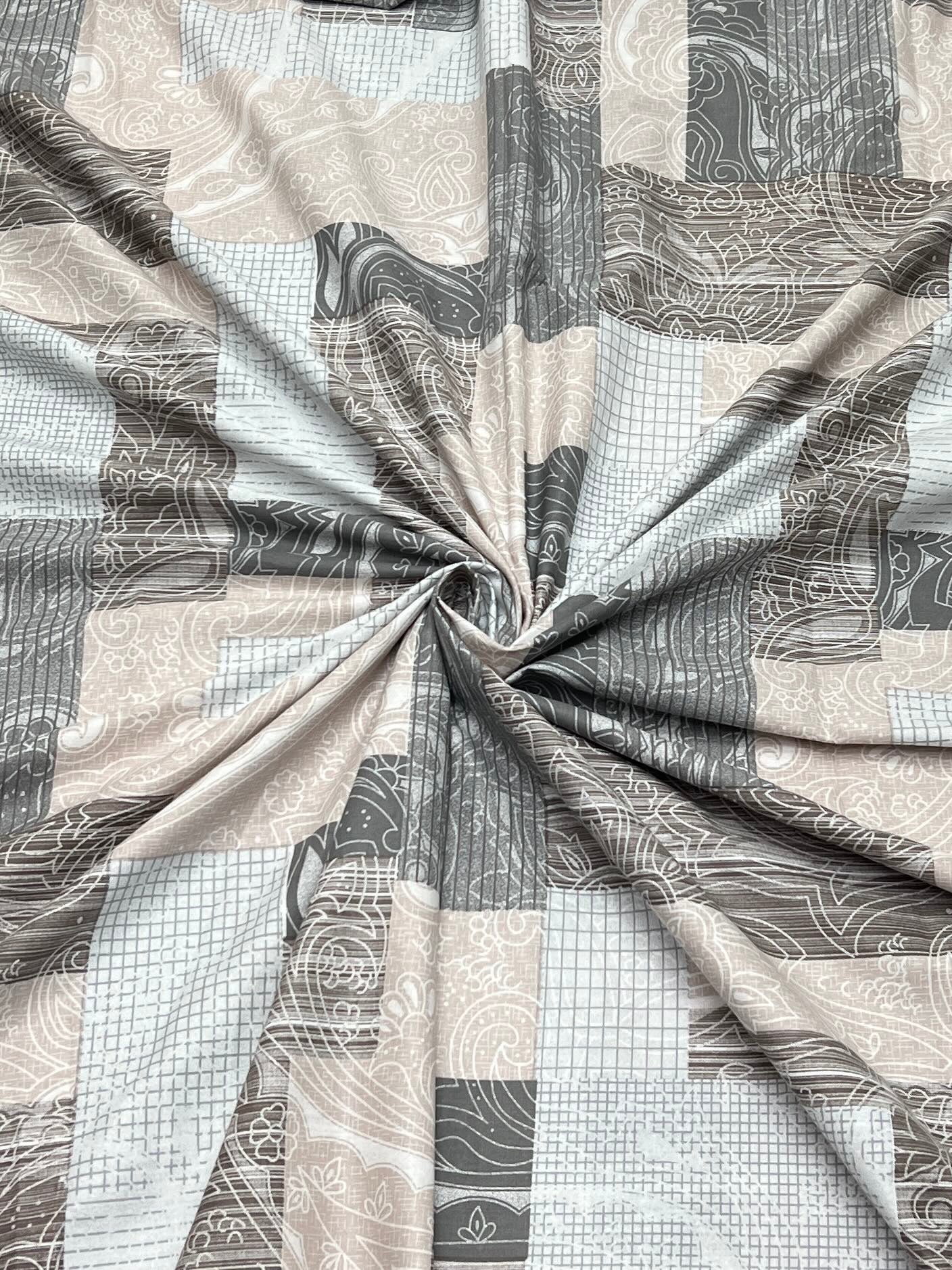 A-4637 - Pure Cotton 210 TC Super King Size Duvet Cover / Razaai Cover / Quilt Cover / Dohar Cover (243X267) for Double Bed Size with Heavy Zipper