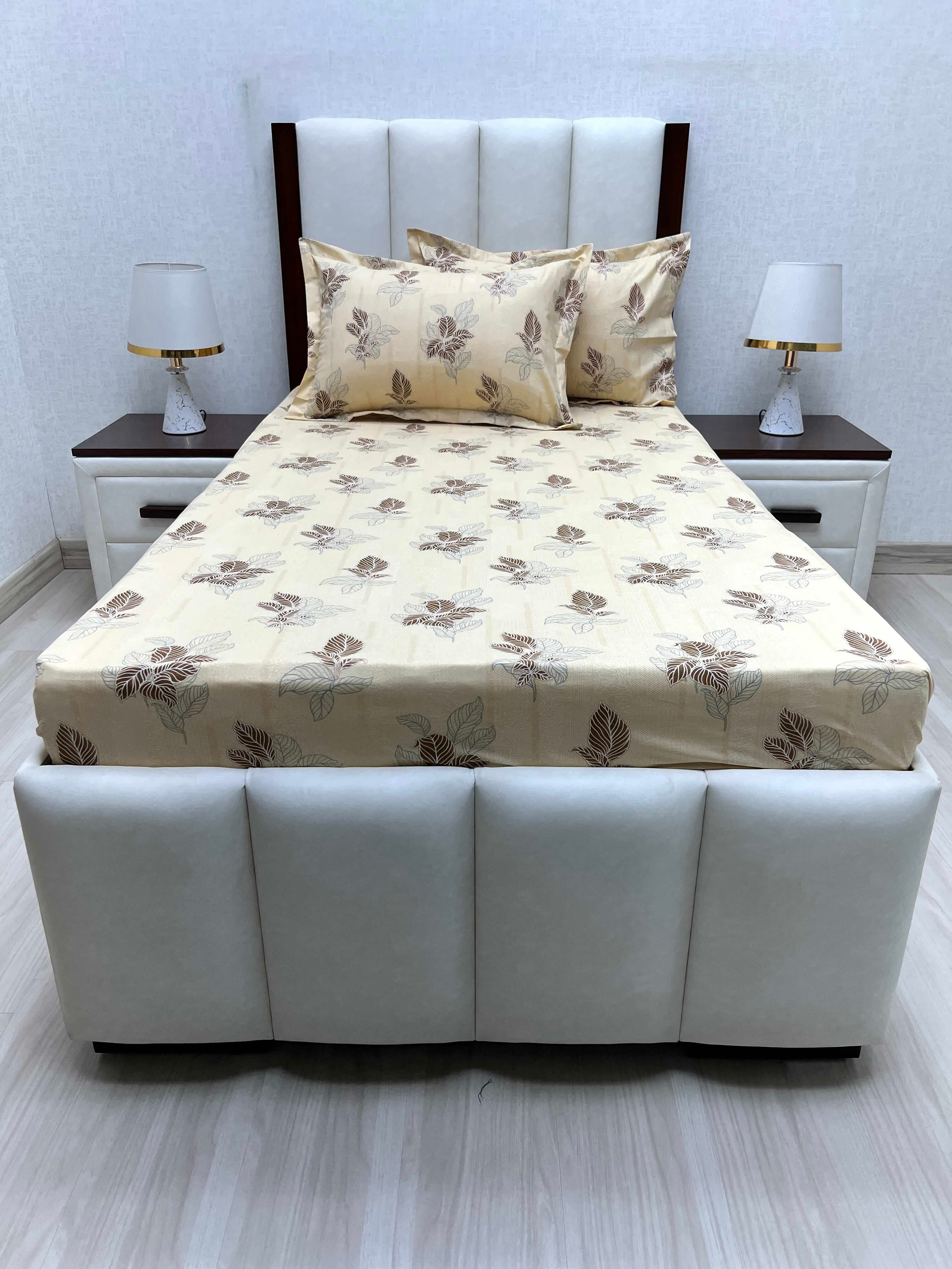 A-4679 - Pure Cotton 180 TC Single Bedsheet (173X236) with Two Pillow Covers (43X69)