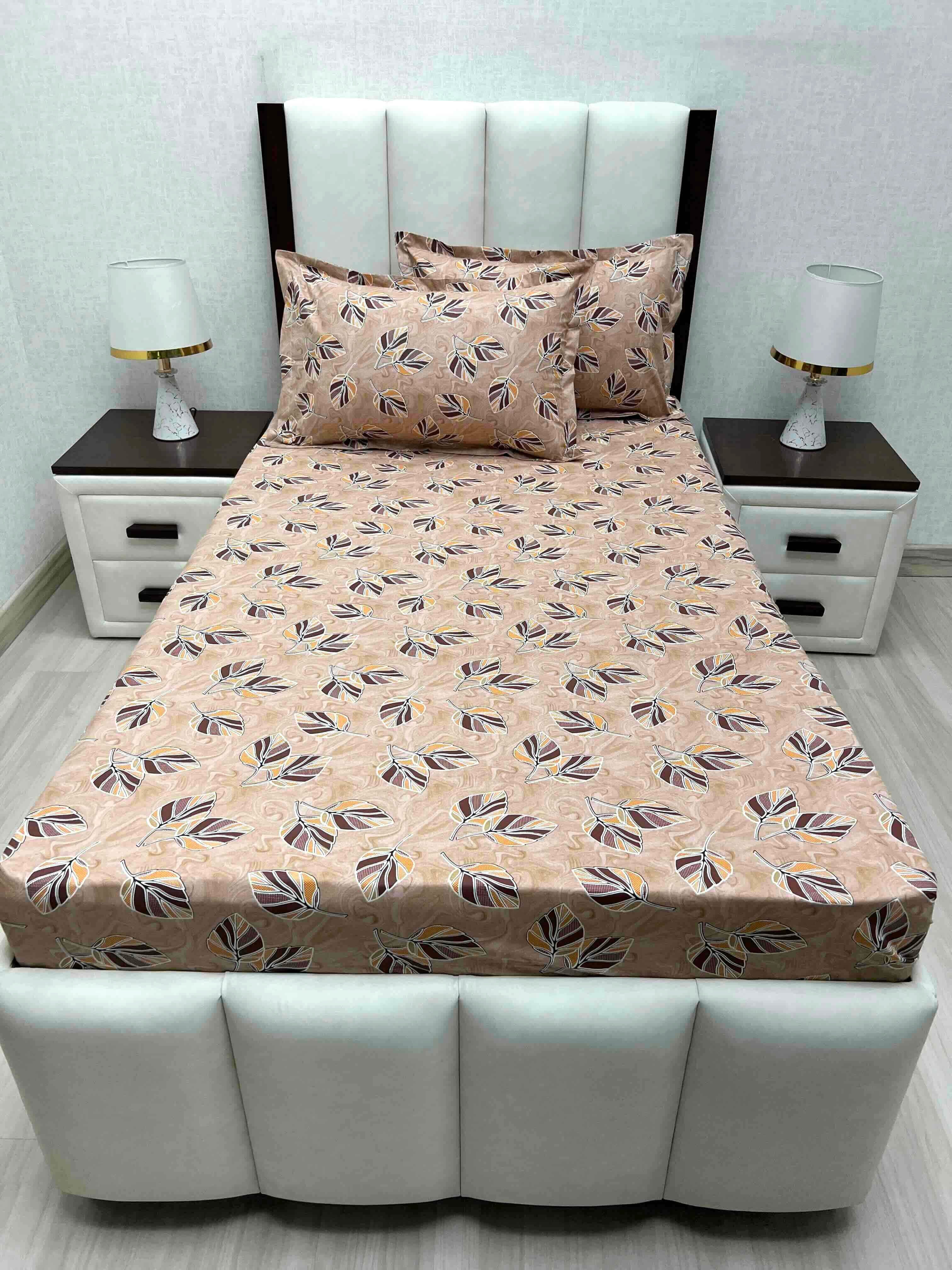 A-4695 - Pure Cotton 180 TC Single Bedsheet (173X236) with Two Pillow Covers (43X69)