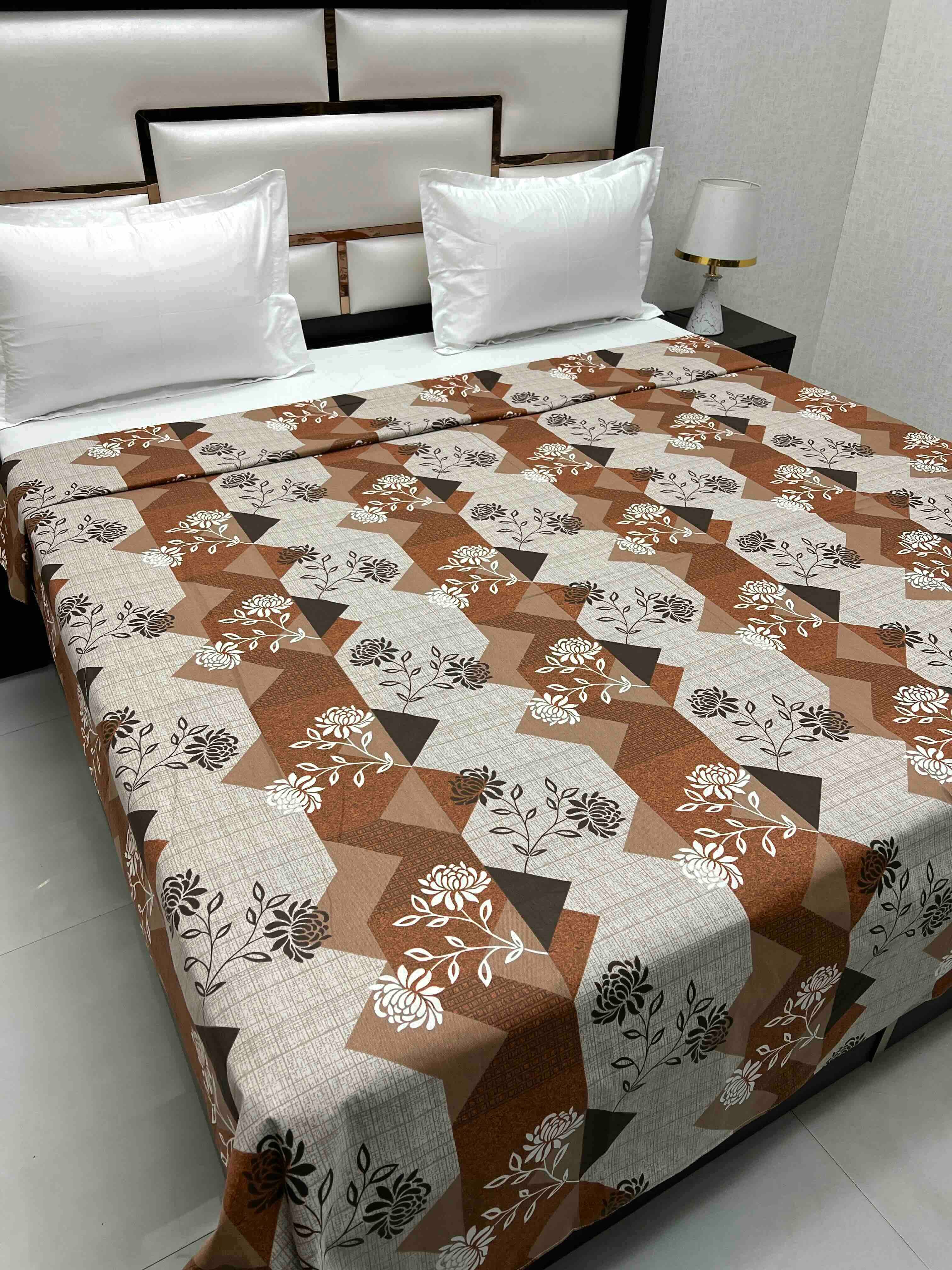 A-4701 - Pure Cotton 180 TC King Size Duvet Cover / Razaai Cover / Quilt Cover / Dohar Cover (223X243) for Double Bed Size with Heavy Zipper