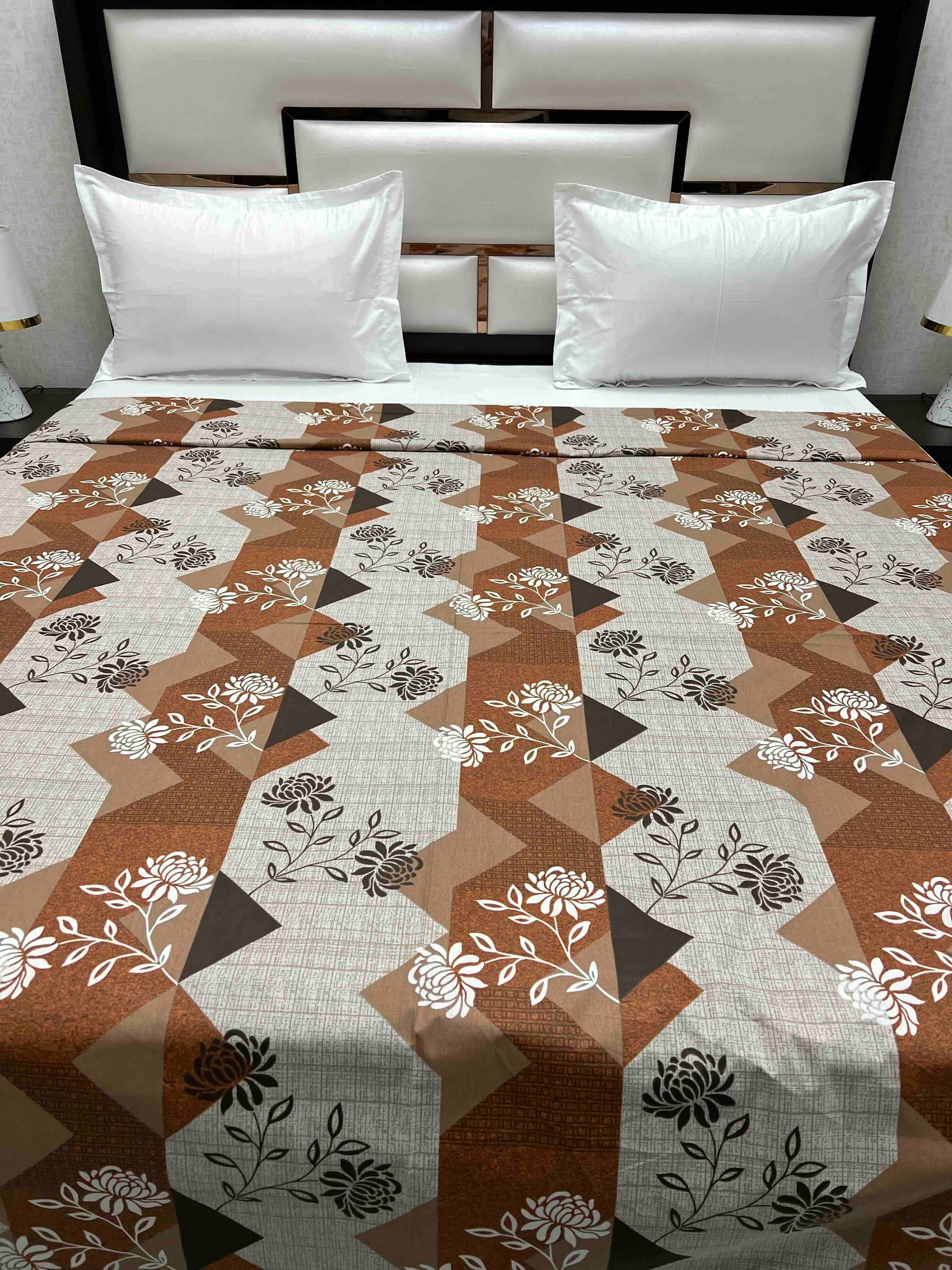 A-4701 - Pure Cotton 180 TC King Size Duvet Cover / Razaai Cover / Quilt Cover / Dohar Cover (223X243) for Double Bed Size with Heavy Zipper