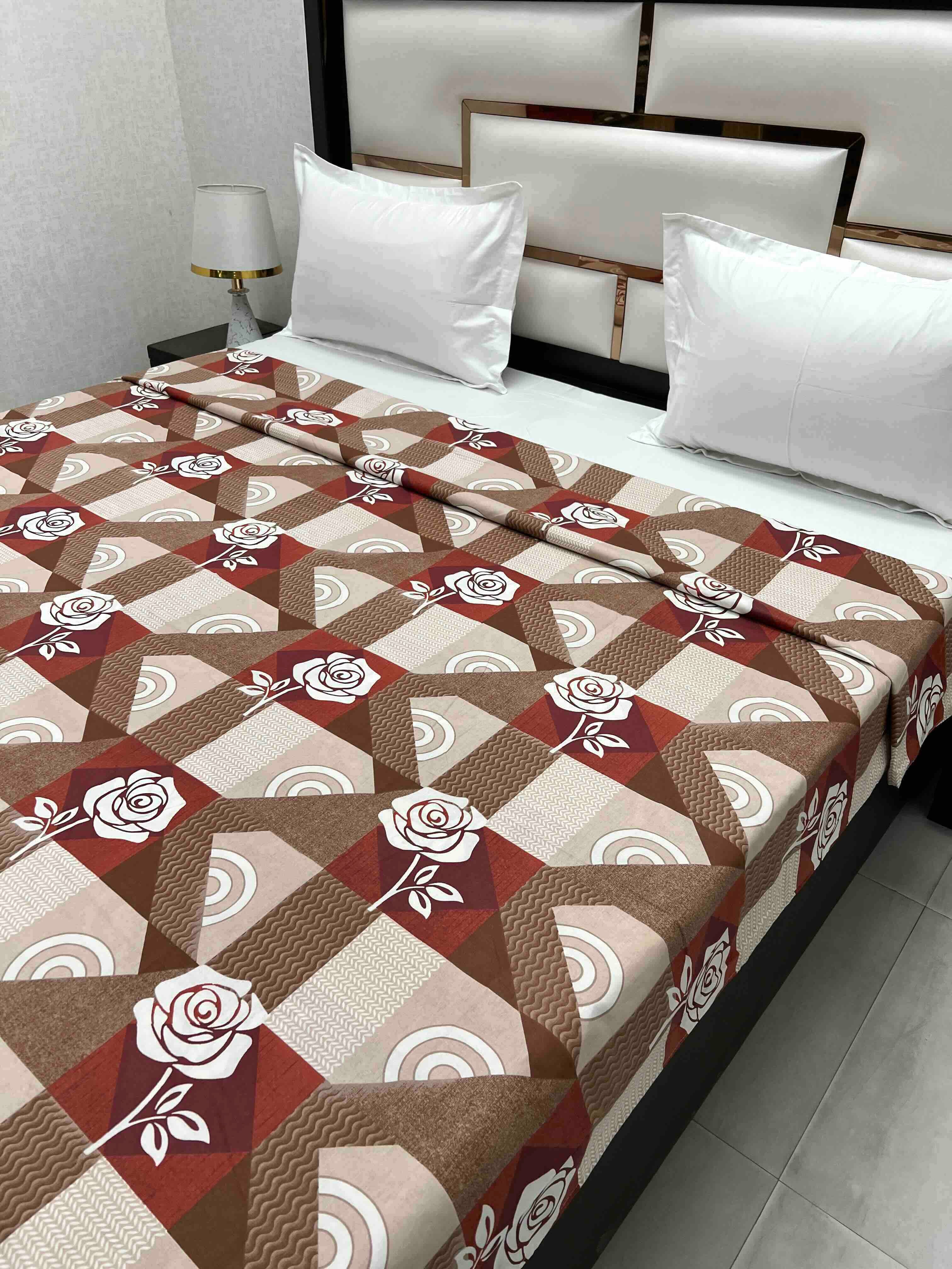 A-4702 - Pure Cotton 180 TC King Size Duvet Cover / Razaai Cover / Quilt Cover / Dohar Cover (223X243) for Double Bed Size with Heavy Zipper