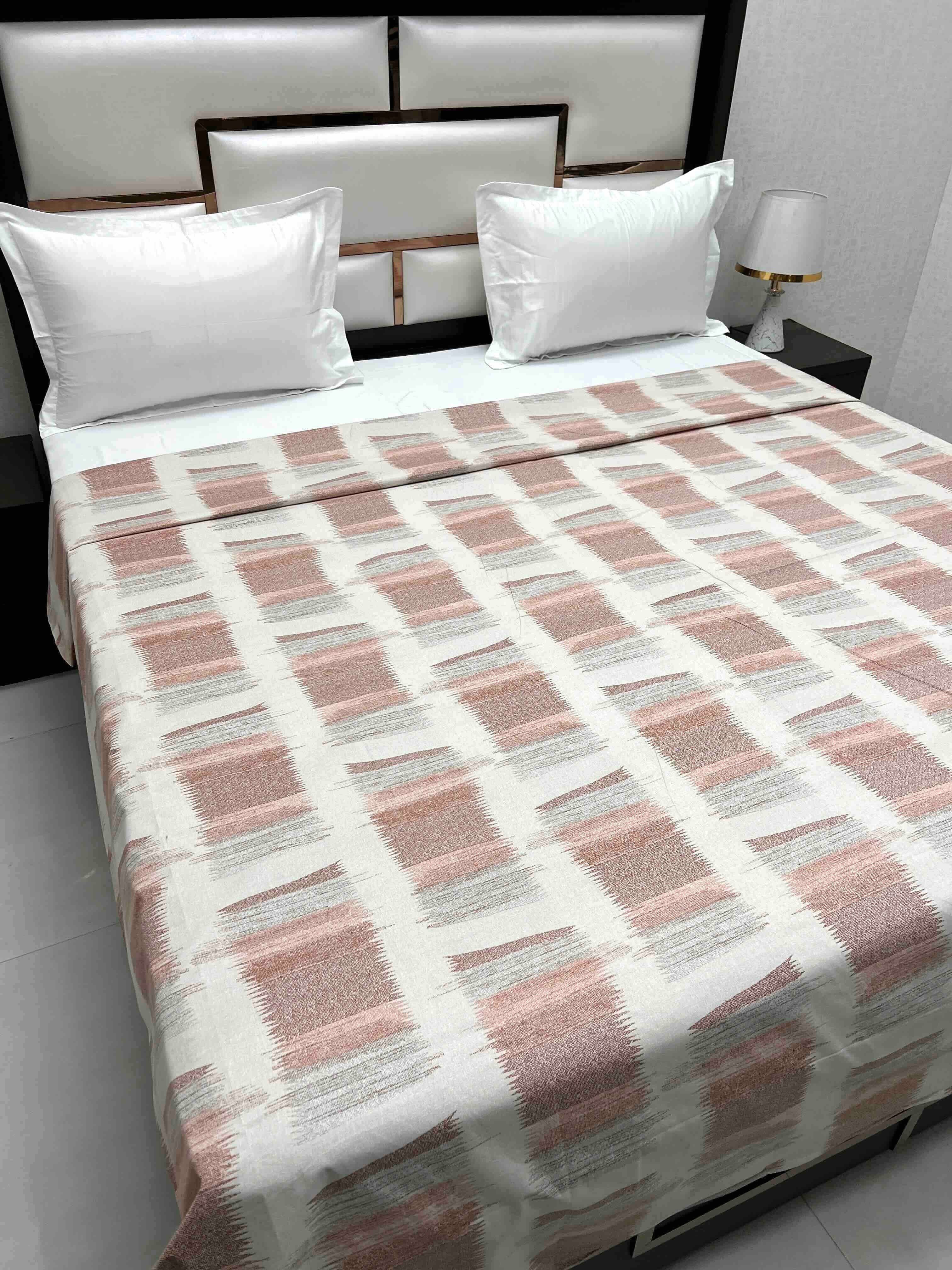 A-4704 - Pure Cotton 180 TC King Size Duvet Cover / Razaai Cover / Quilt Cover / Dohar Cover (223X243) for Double Bed Size with Heavy Zipper