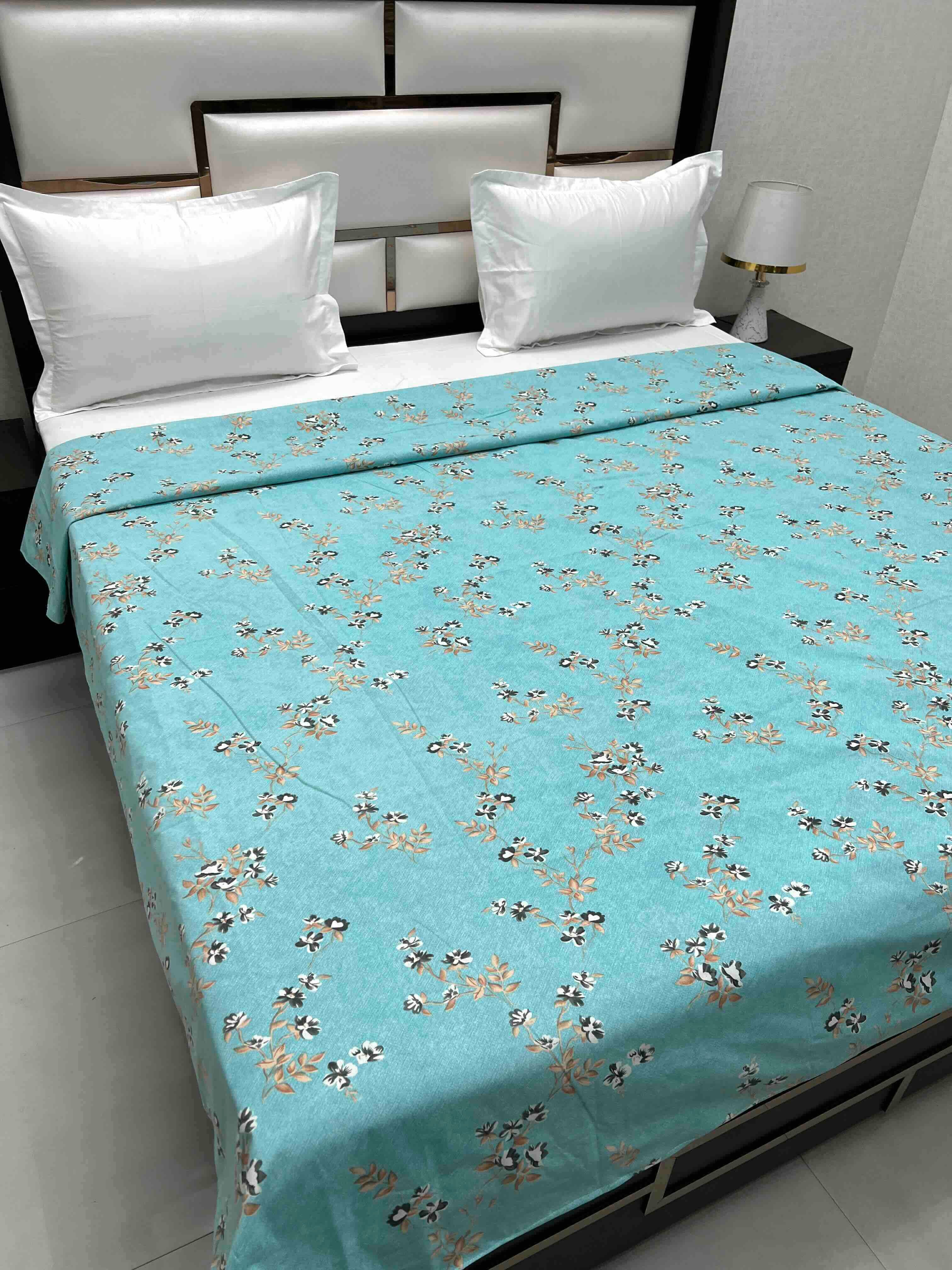 A-4707 - Pure Cotton 180 TC King Size Duvet Cover / Razaai Cover / Quilt Cover / Dohar Cover (223X243) for Double Bed Size with Heavy Zipper