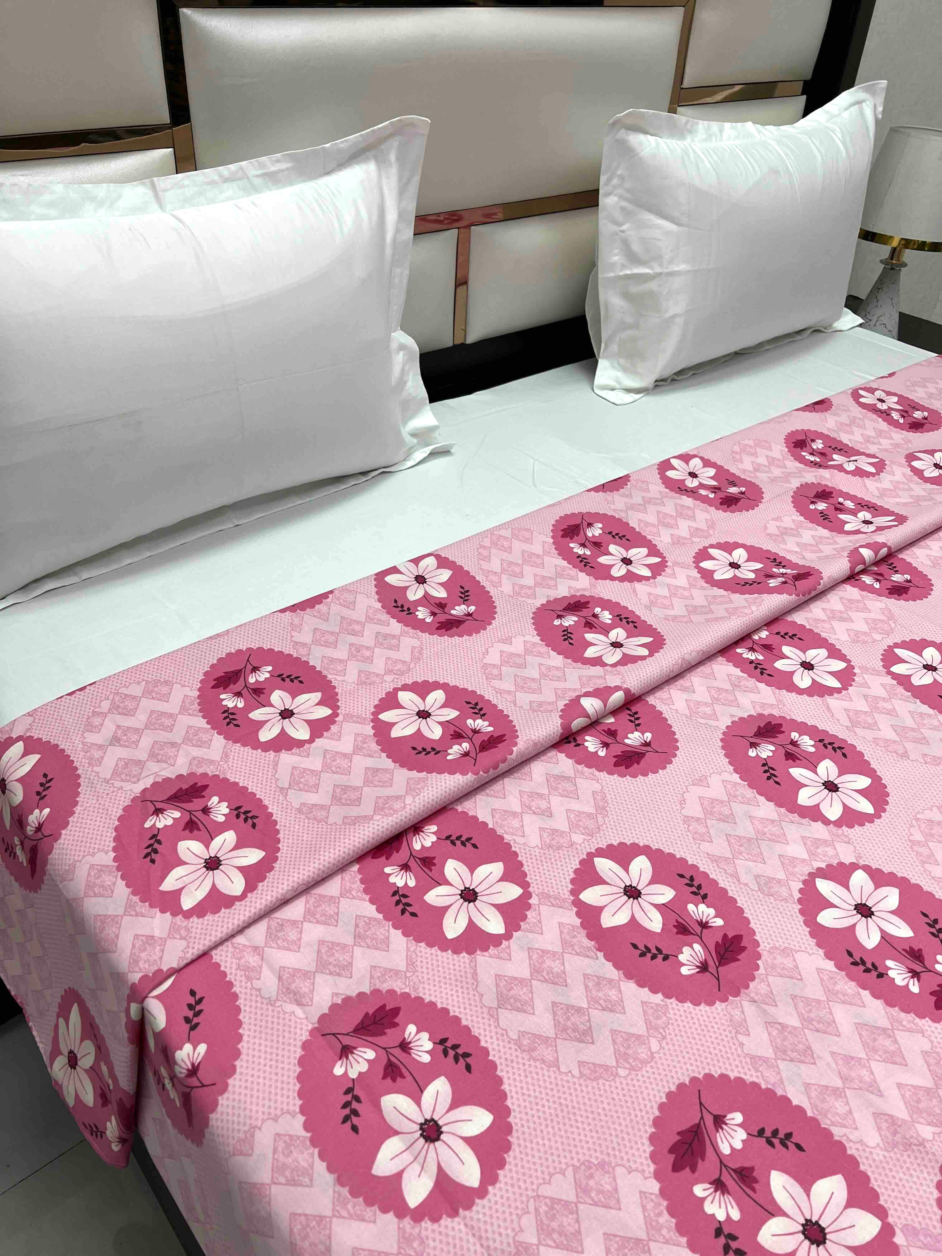 A-4710 - Pure Cotton 180 TC King Size Duvet Cover / Razaai Cover / Quilt Cover / Dohar Cover (223X243) for Double Bed Size with Heavy Zipper