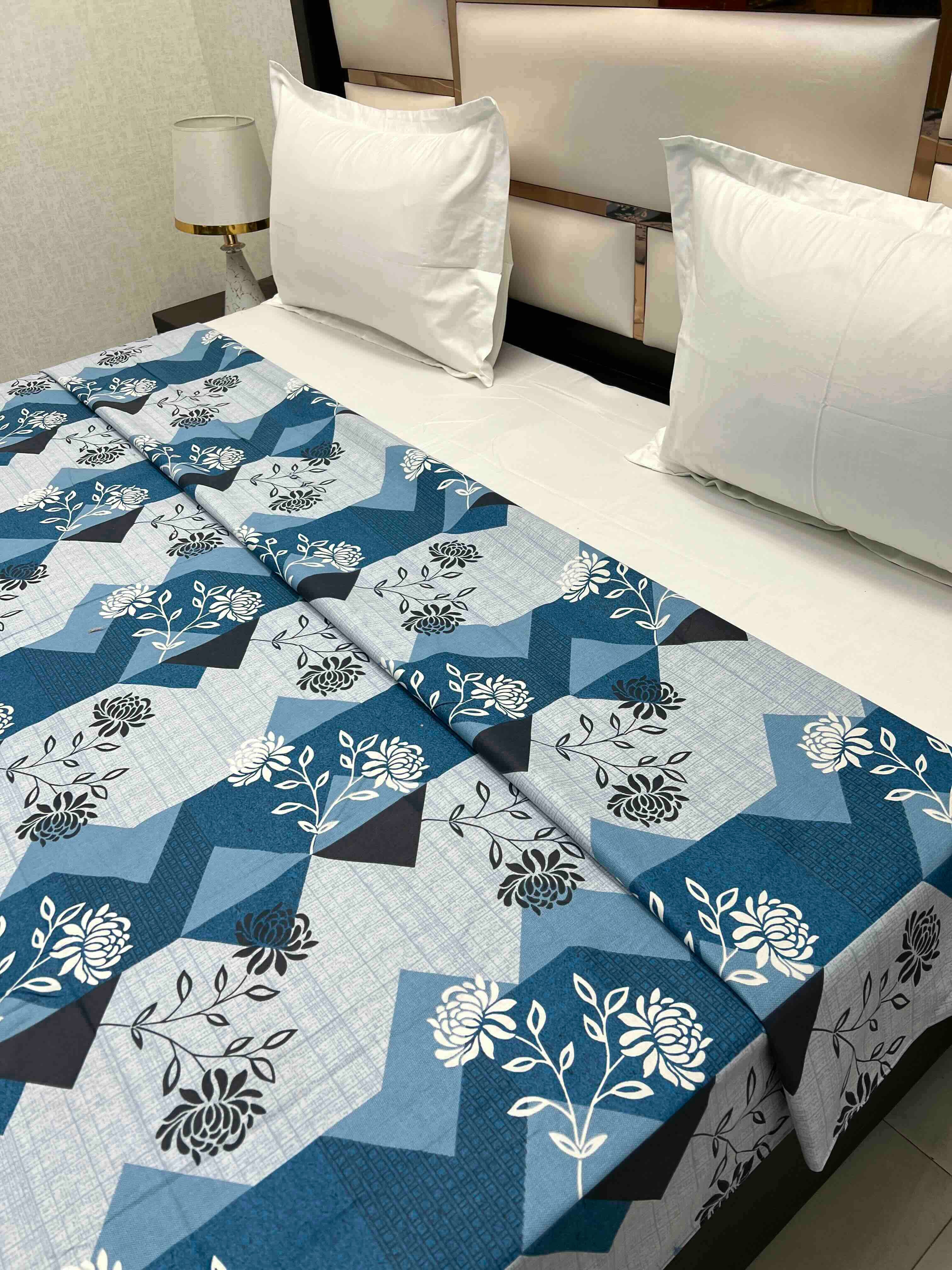 A-4713 - Pure Cotton 180 TC King Size Duvet Cover / Razaai Cover / Quilt Cover / Dohar Cover (223X243) for Double Bed Size with Heavy Zipper