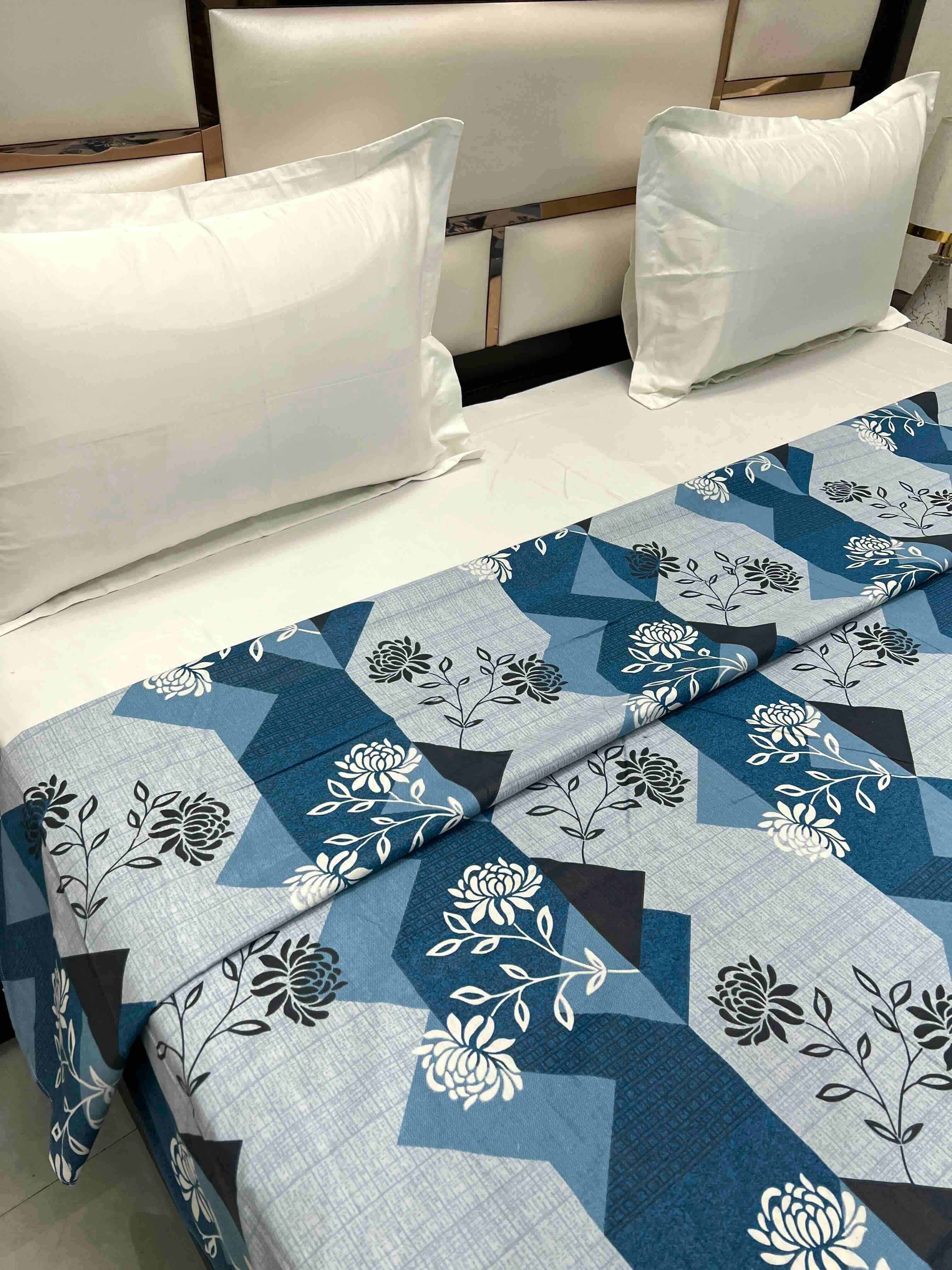 A-4713 - Pure Cotton 180 TC King Size Duvet Cover / Razaai Cover / Quilt Cover / Dohar Cover (223X243) for Double Bed Size with Heavy Zipper