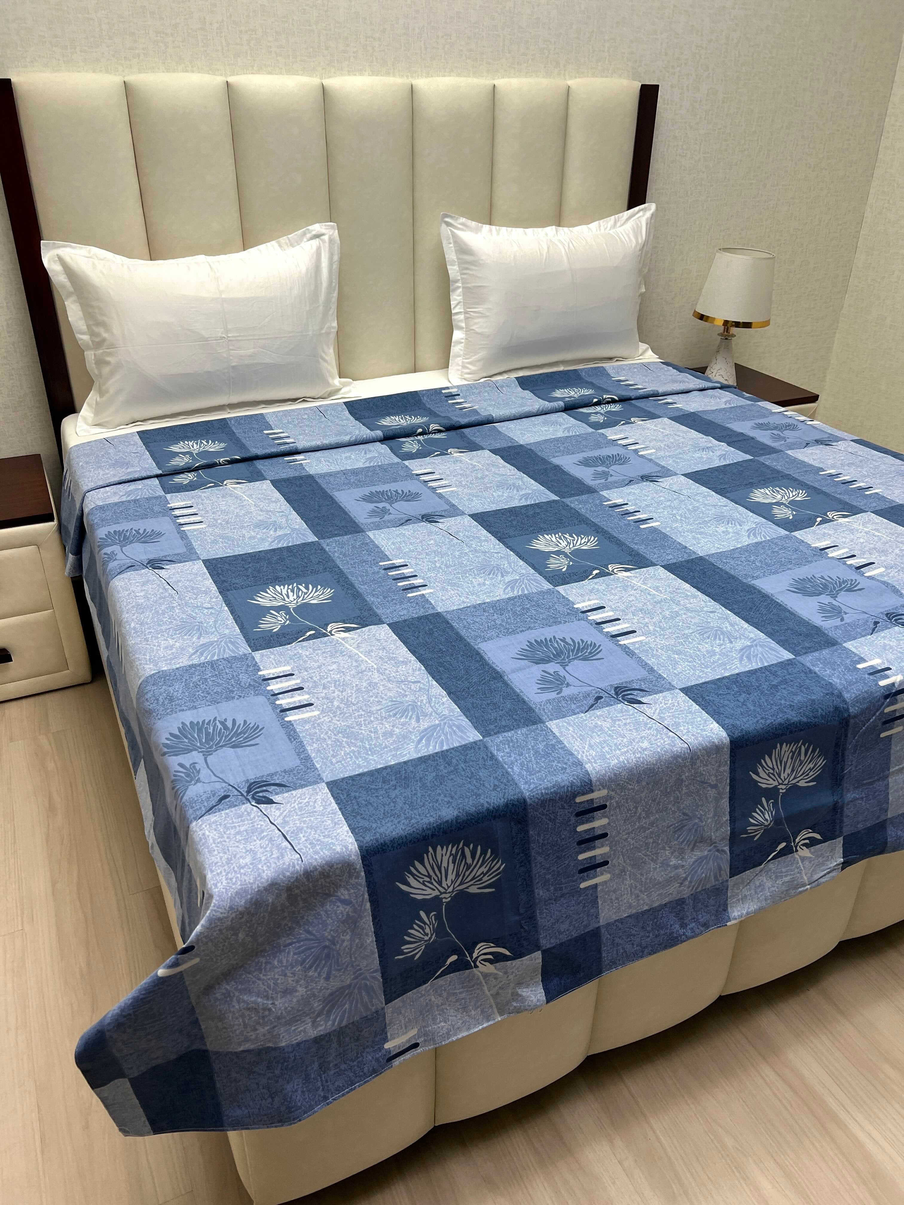 A-4714 - Pure Cotton 180 TC King Size Duvet Cover / Razaai Cover / Quilt Cover / Dohar Cover (223X243) for Double Bed Size with Heavy Zipper