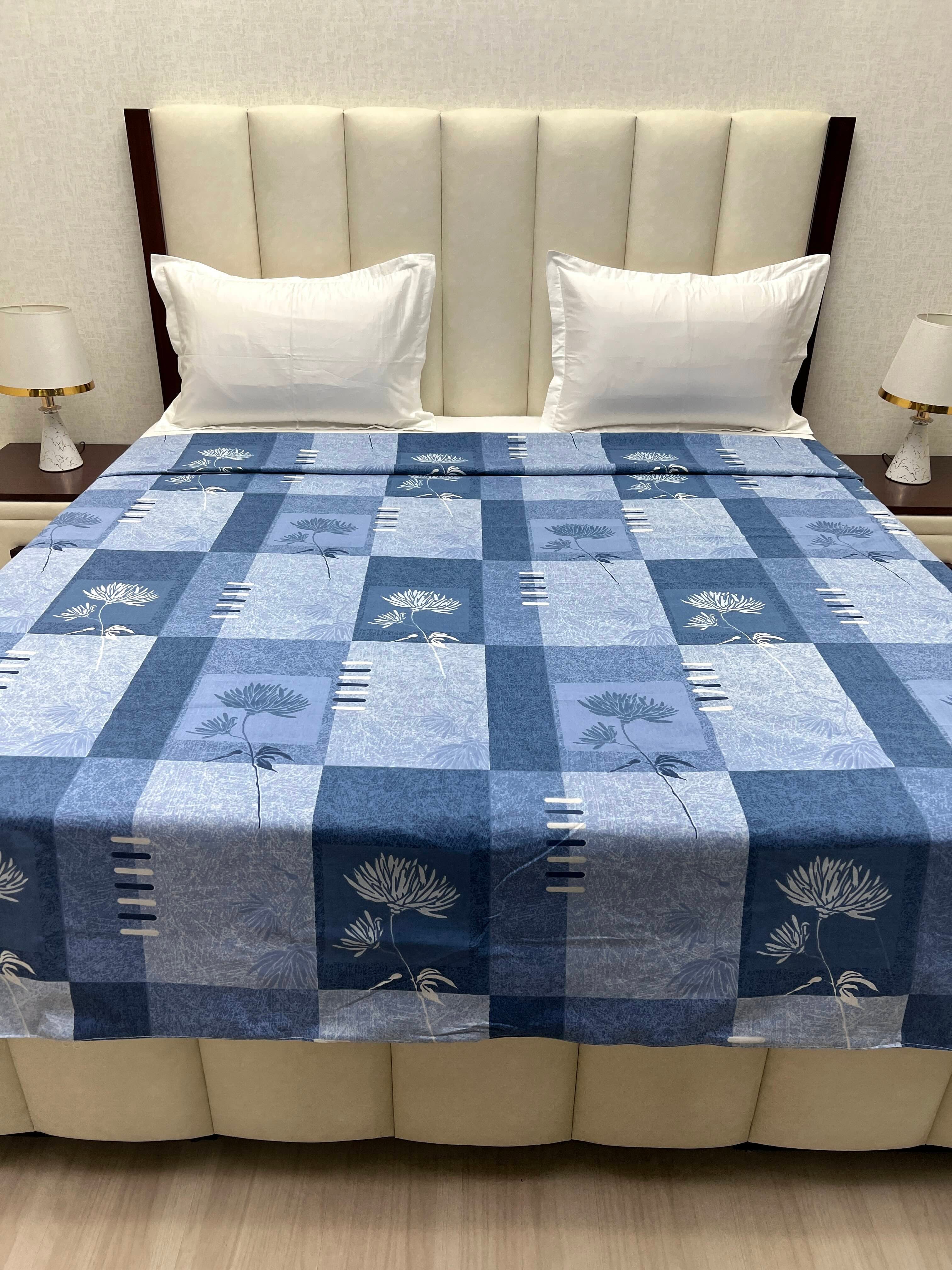 A-4714 - Pure Cotton 180 TC King Size Duvet Cover / Razaai Cover / Quilt Cover / Dohar Cover (223X243) for Double Bed Size with Heavy Zipper