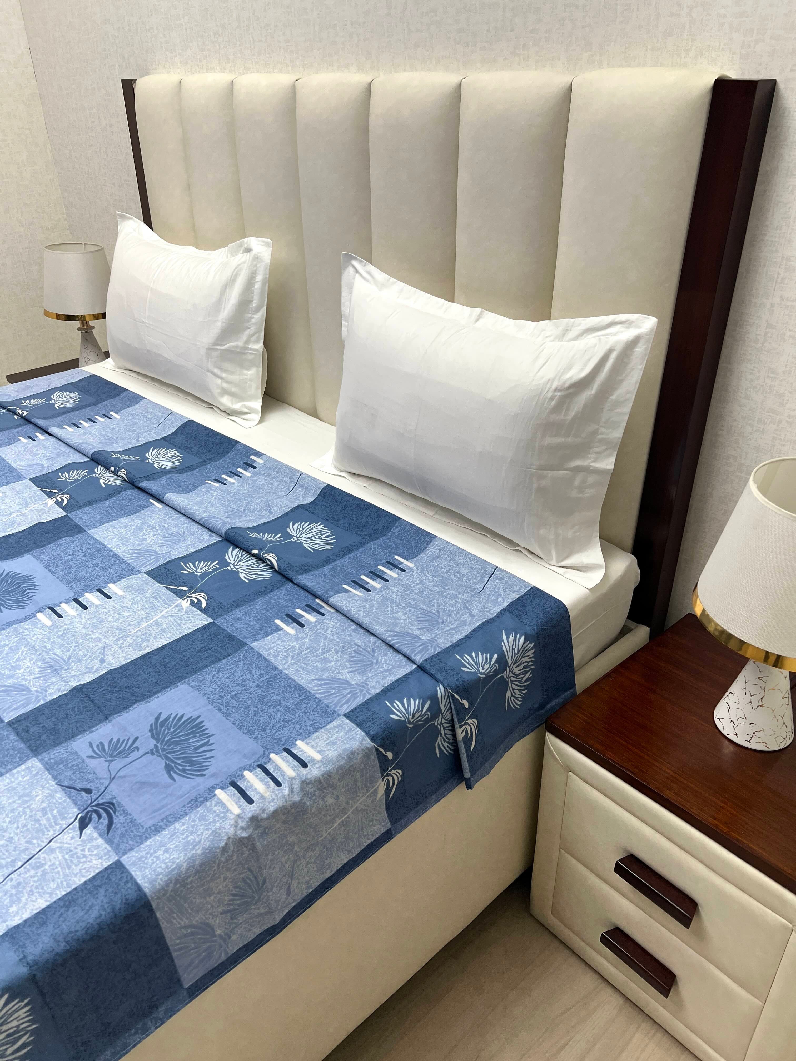 A-4714 - Pure Cotton 180 TC King Size Duvet Cover / Razaai Cover / Quilt Cover / Dohar Cover (223X243) for Double Bed Size with Heavy Zipper