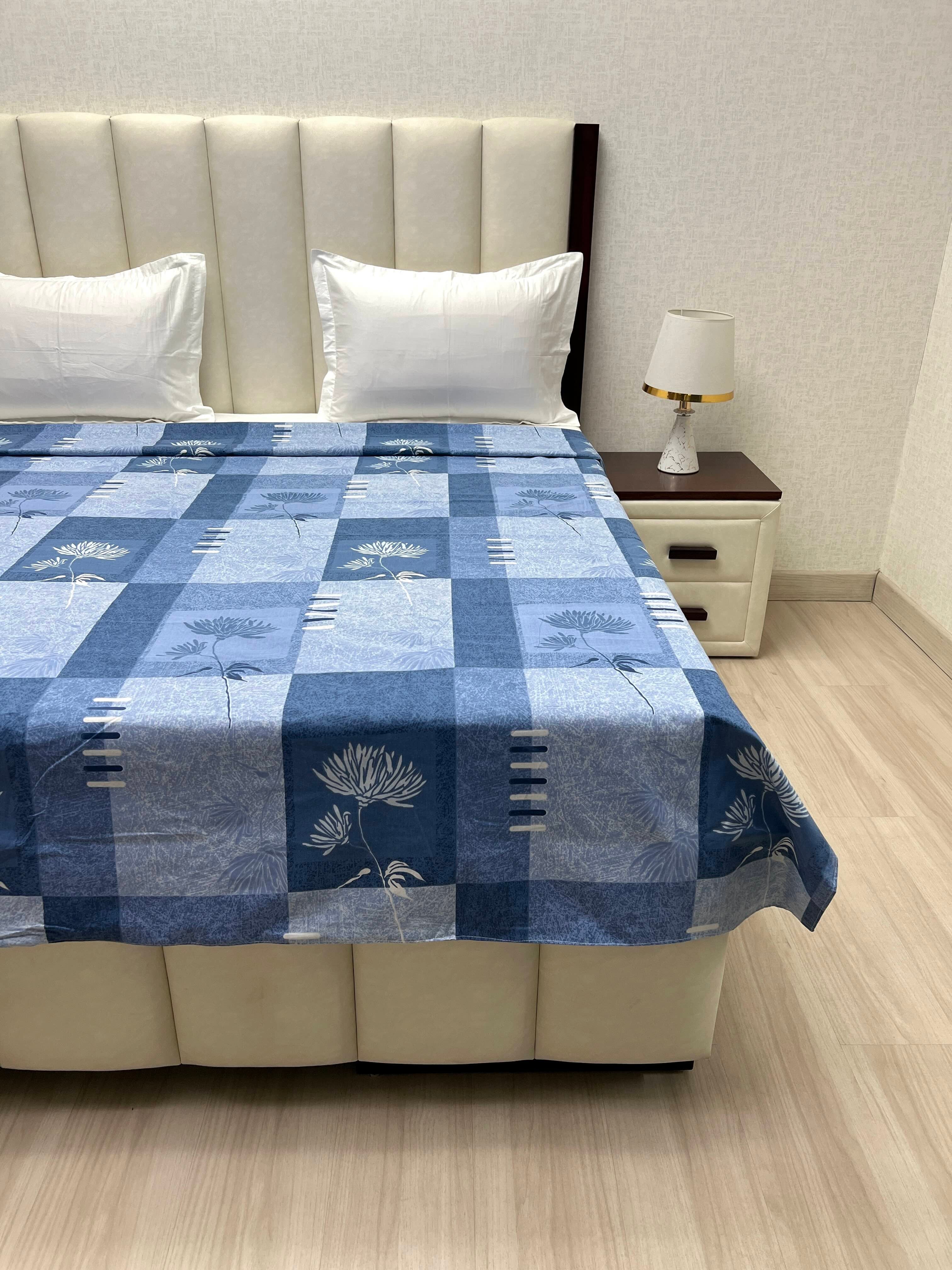 A-4714 - Pure Cotton 180 TC King Size Duvet Cover / Razaai Cover / Quilt Cover / Dohar Cover (223X243) for Double Bed Size with Heavy Zipper