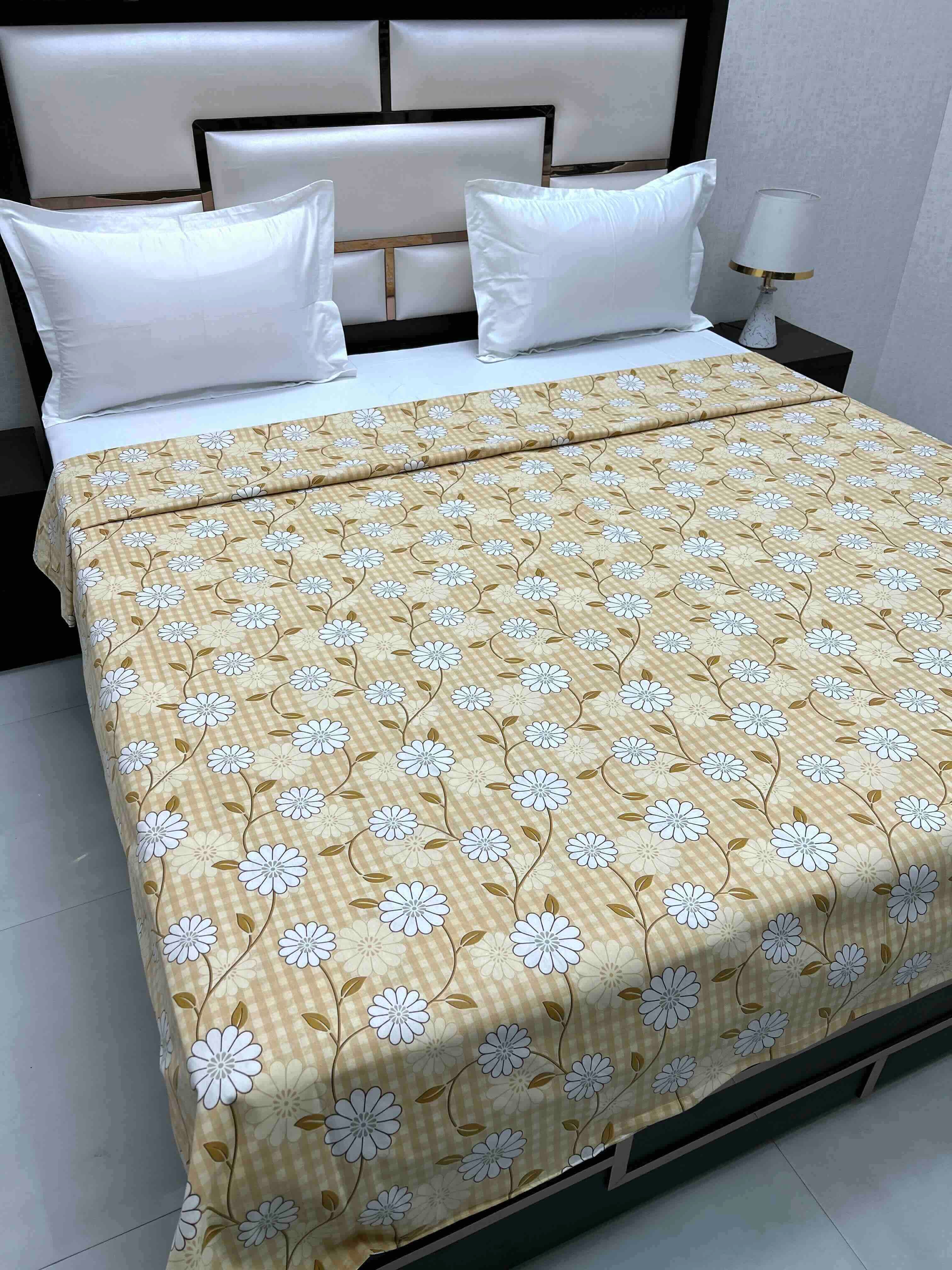 A-4716 - Pure Cotton 180 TC King Size Duvet Cover / Razaai Cover / Quilt Cover / Dohar Cover (223X243) for Double Bed Size with Heavy Zipper