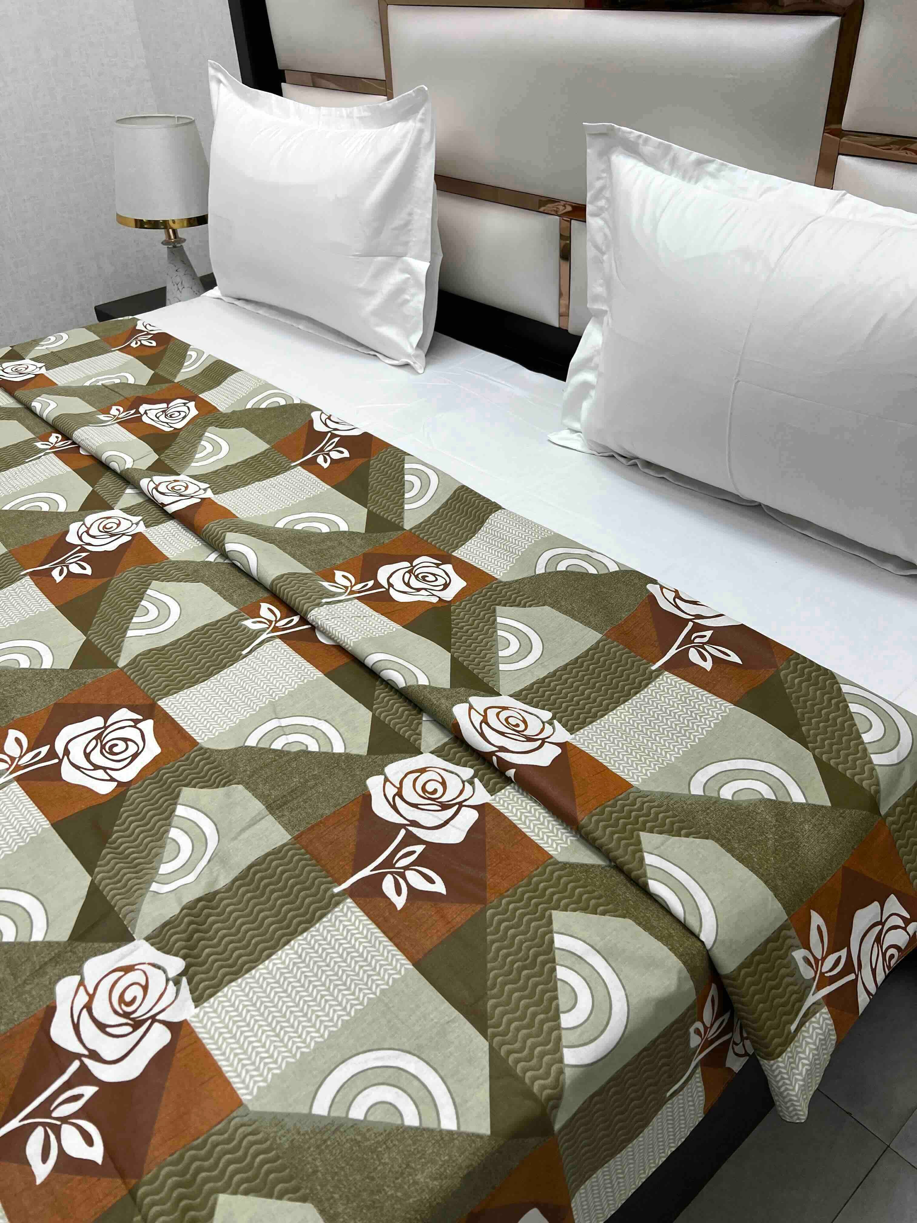 A-4717 - Pure Cotton 180 TC King Size Duvet Cover / Razaai Cover / Quilt Cover / Dohar Cover (223X243) for Double Bed Size with Heavy Zipper