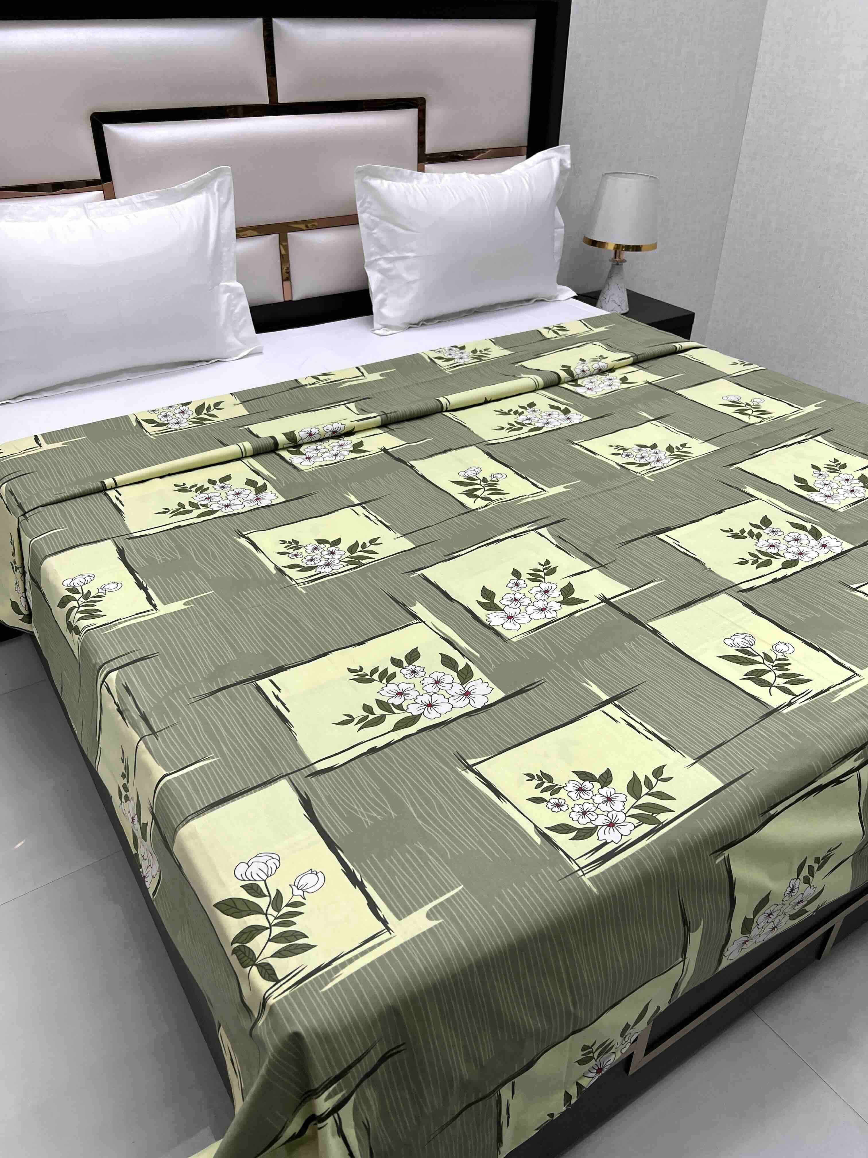 A-4720 - Pure Cotton 180 TC King Size Duvet Cover / Razaai Cover / Quilt Cover / Dohar Cover (223X243) for Double Bed Size with Heavy Zipper