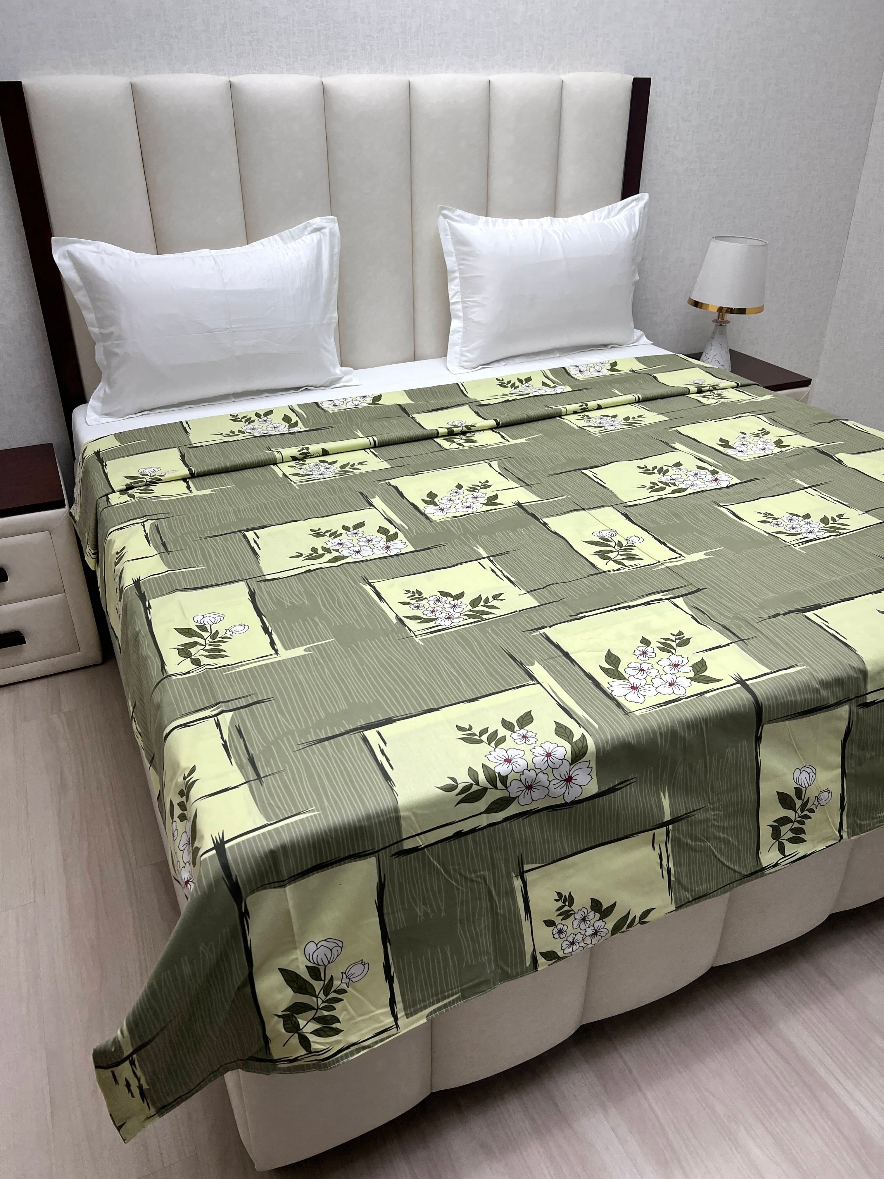 A-4720 - Pure Cotton 180 TC King Size Duvet Cover / Razaai Cover / Quilt Cover / Dohar Cover (223X243) for Double Bed Size with Heavy Zipper