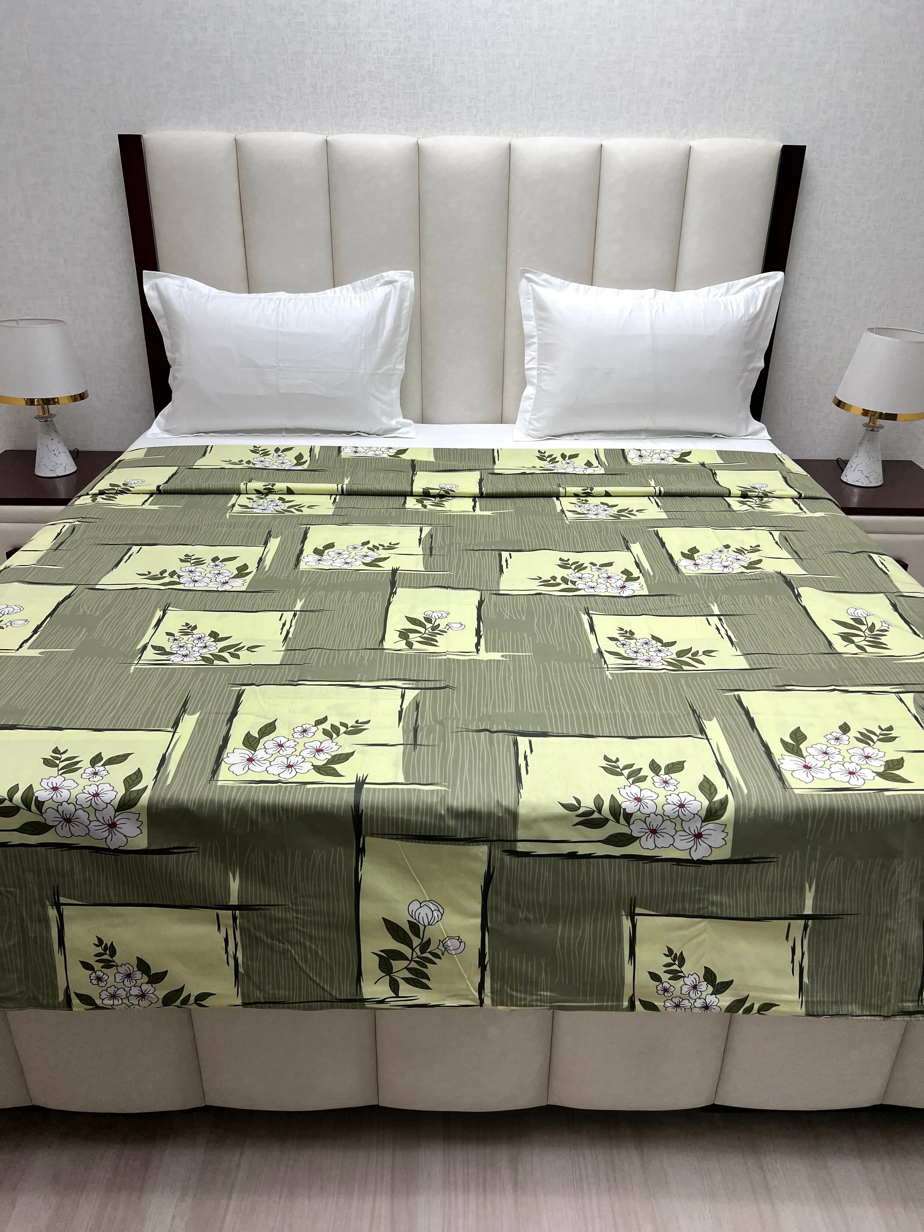 A-4720 - Pure Cotton 180 TC King Size Duvet Cover / Razaai Cover / Quilt Cover / Dohar Cover (223X243) for Double Bed Size with Heavy Zipper