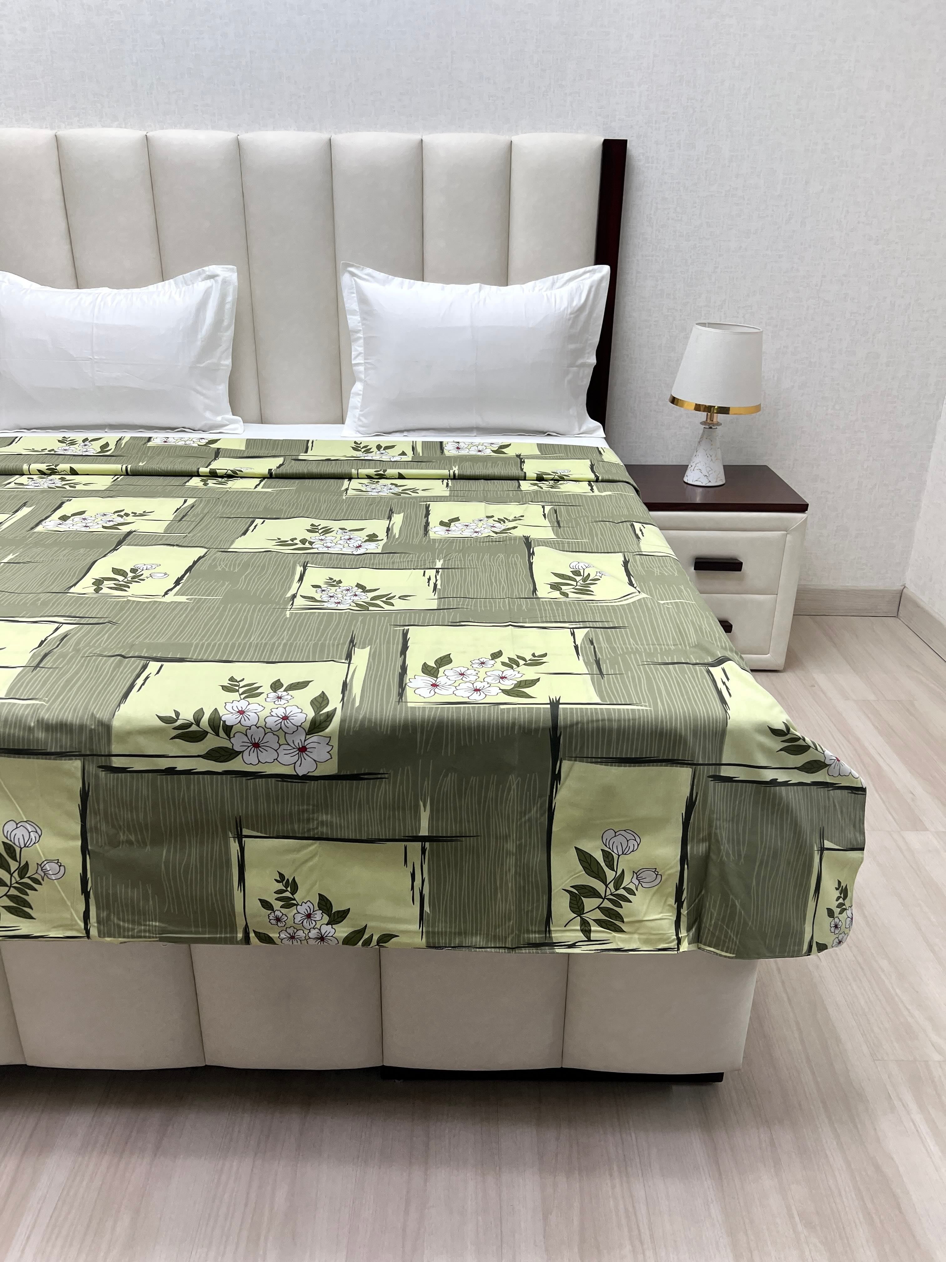 A-4720 - Pure Cotton 180 TC King Size Duvet Cover / Razaai Cover / Quilt Cover / Dohar Cover (223X243) for Double Bed Size with Heavy Zipper