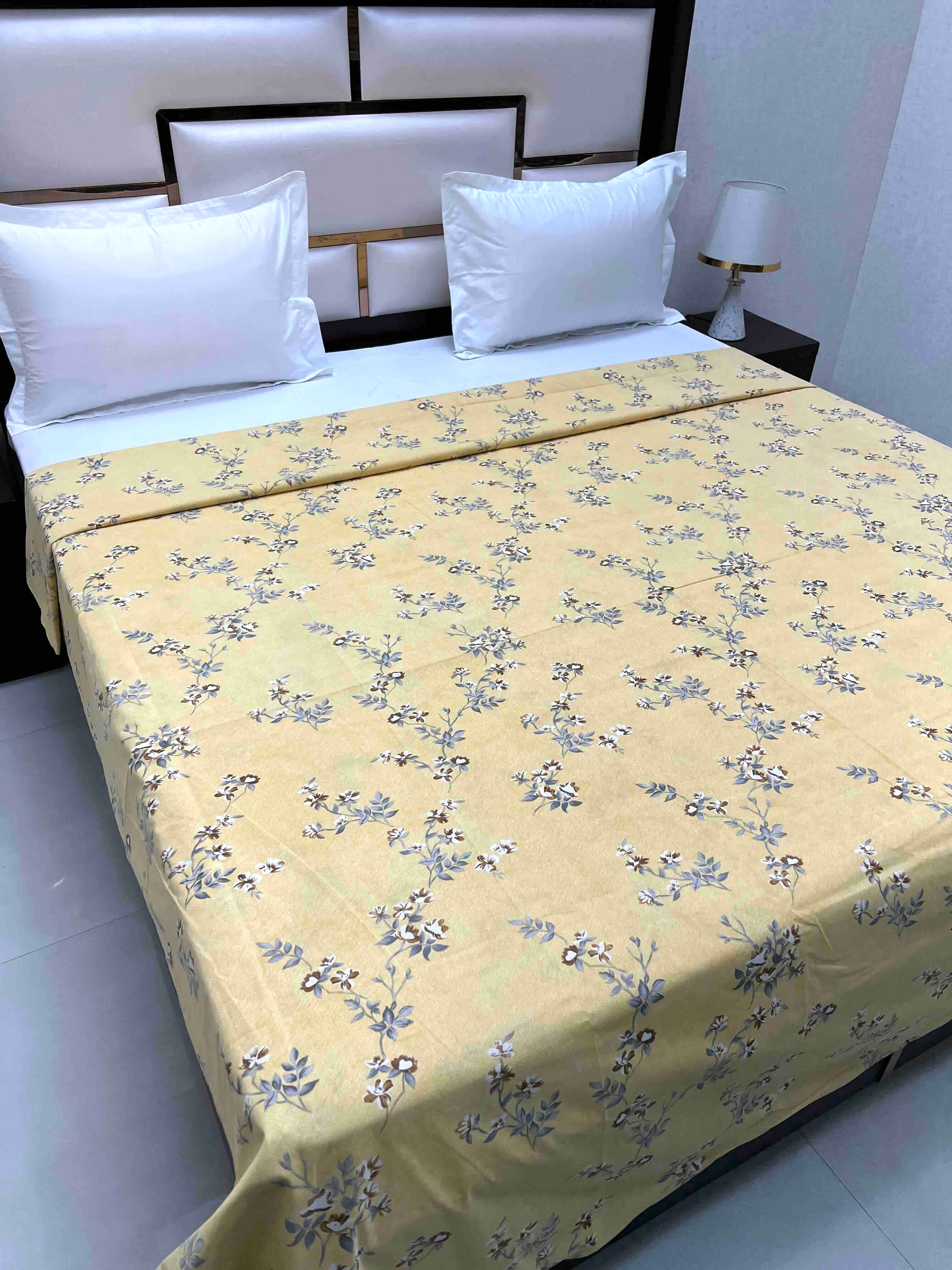 A-4721 - Pure Cotton 180 TC King Size Duvet Cover / Razaai Cover / Quilt Cover / Dohar Cover (223X243) for Double Bed Size with Heavy Zipper