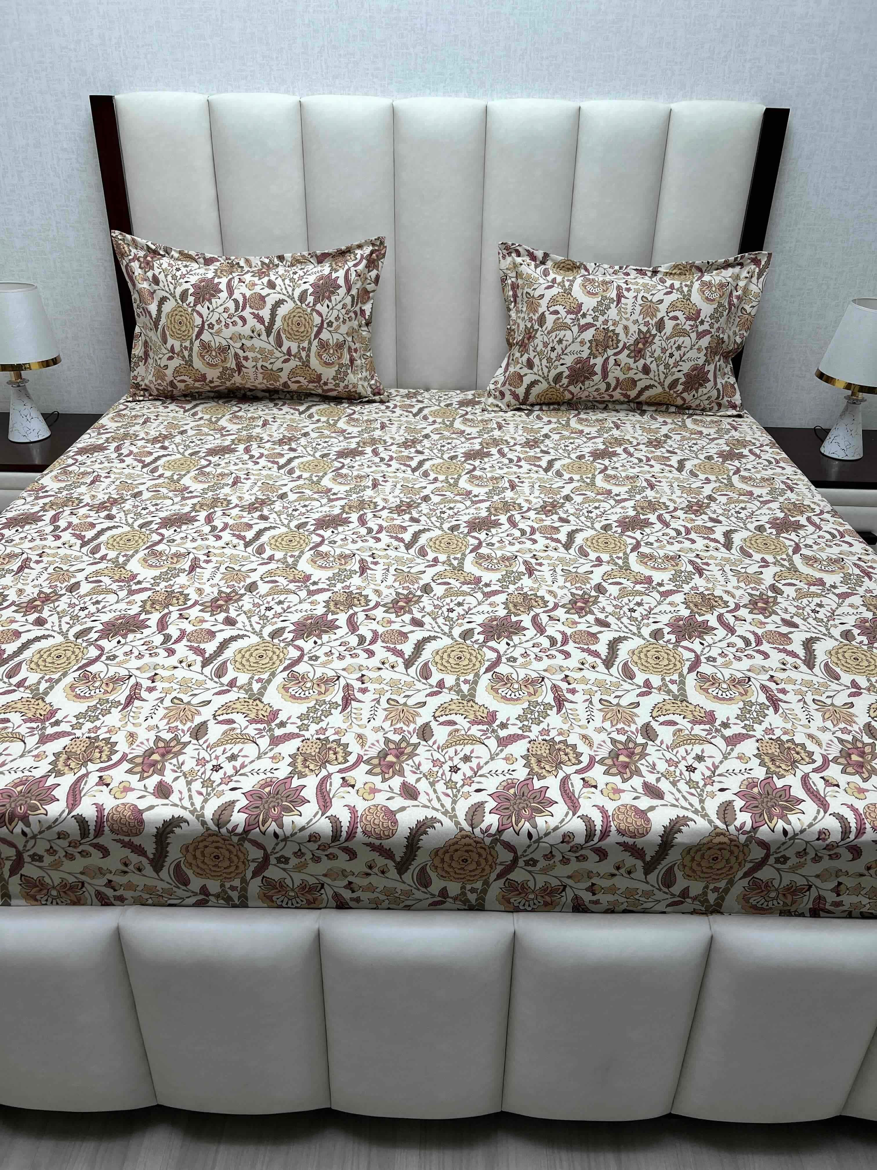 Pure Decor Pure Cotton Queen Size Double Bedsheet